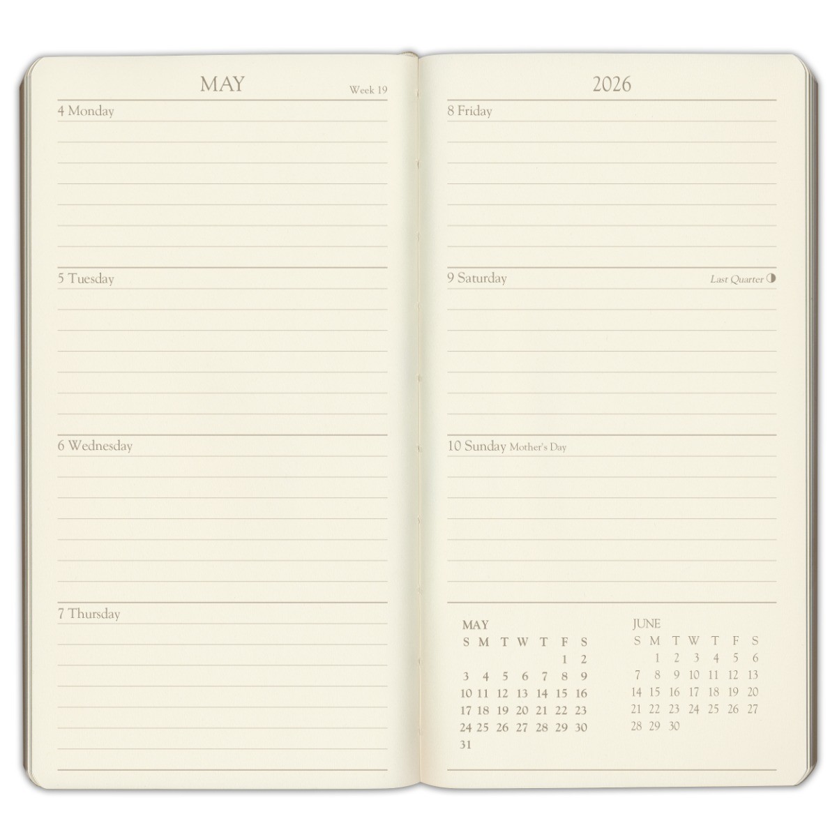 Leather Pocket Weekly Monthly Planner 2027, Regular & Wide – Gallery Leather