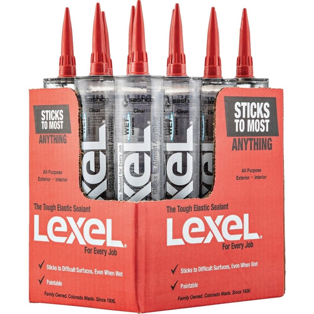 13010 10.5oz Sealants Clear Lexel Adhesive Caulk, 10.5-Ounce (Pack of 12)