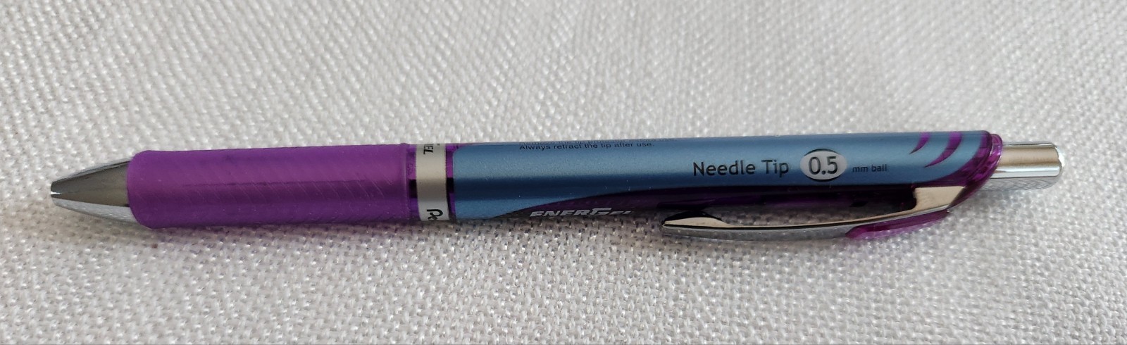 pentel enerGel liquid Pen Violet Ink & Barrel 5m RTX Retractable BLN75-V LOT of6