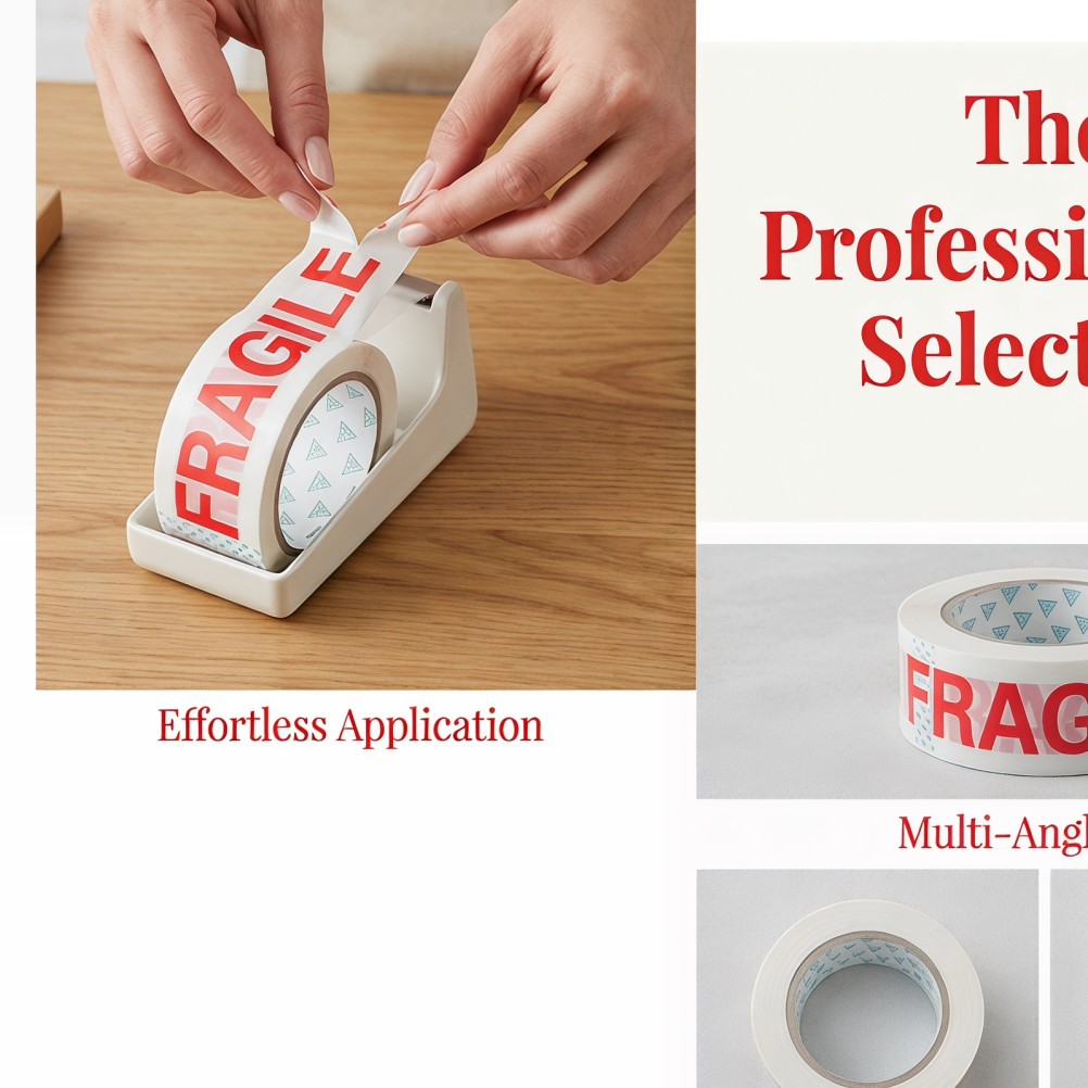 2 Rolls Fragile Logistic Packing Tape Caution Letter Delivery Sealing