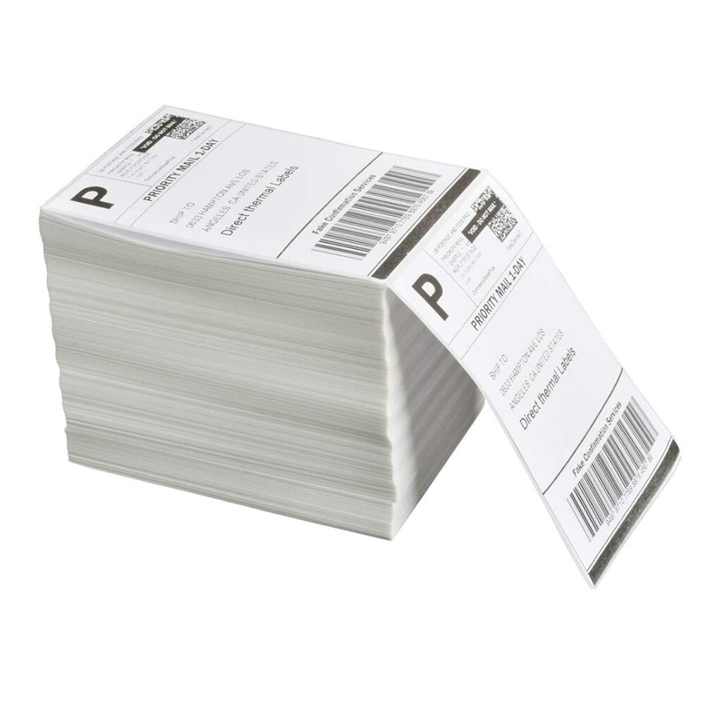 1000 4×6 Fanfold Thermal Labels Direct Shipping Label for Zebra Rollo Printers