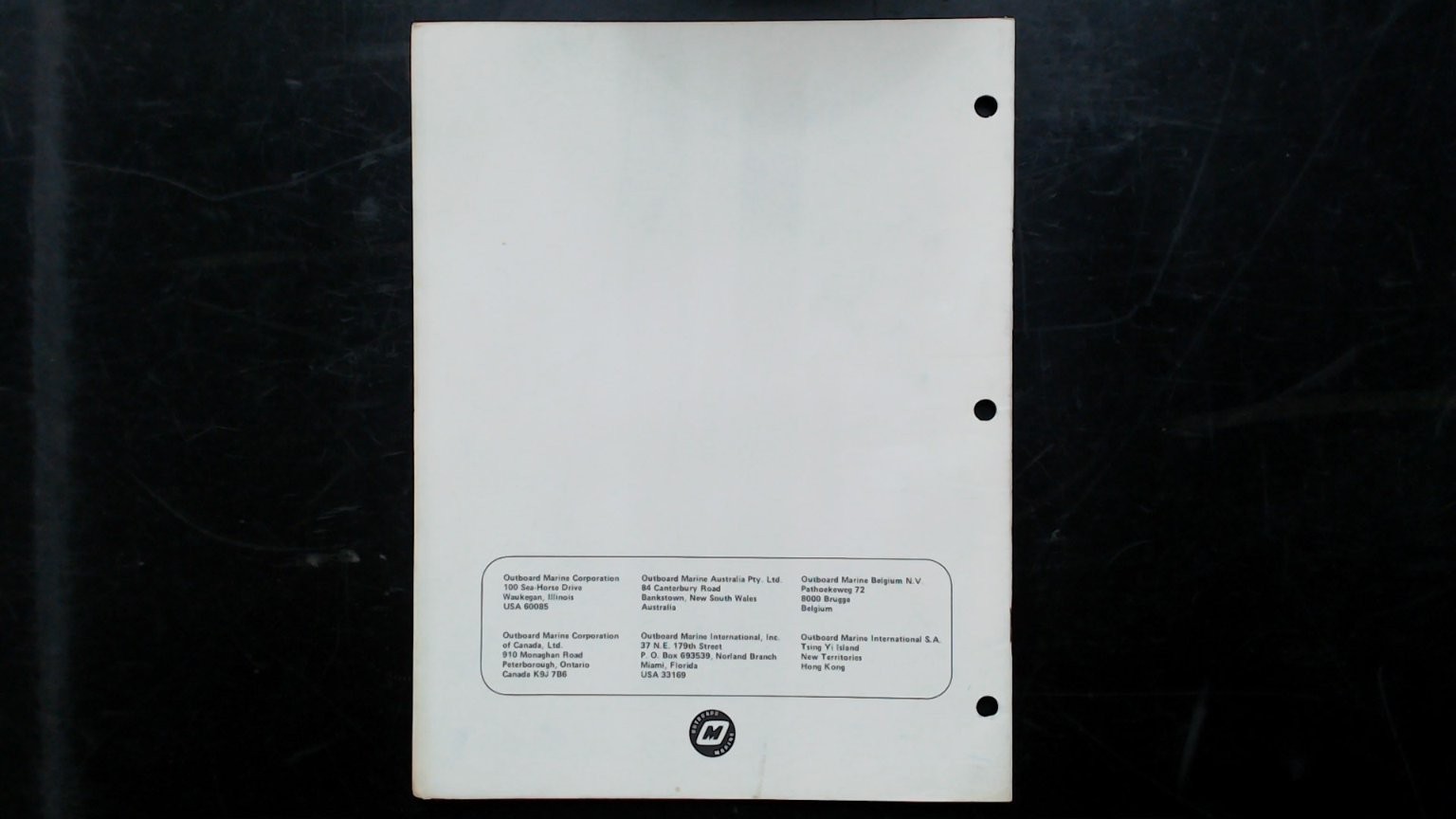 Evinrude Johnson 1978 50 HP Commercial Parts Catalogue 85218