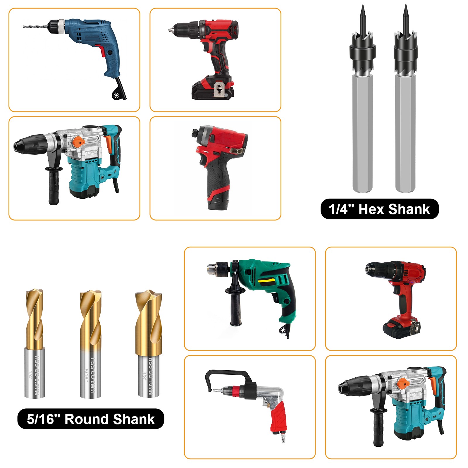 13x Spot Weld Cutter Set Double Sided 3/8″ 5/16″ Spot Welding Remover Drill Bits