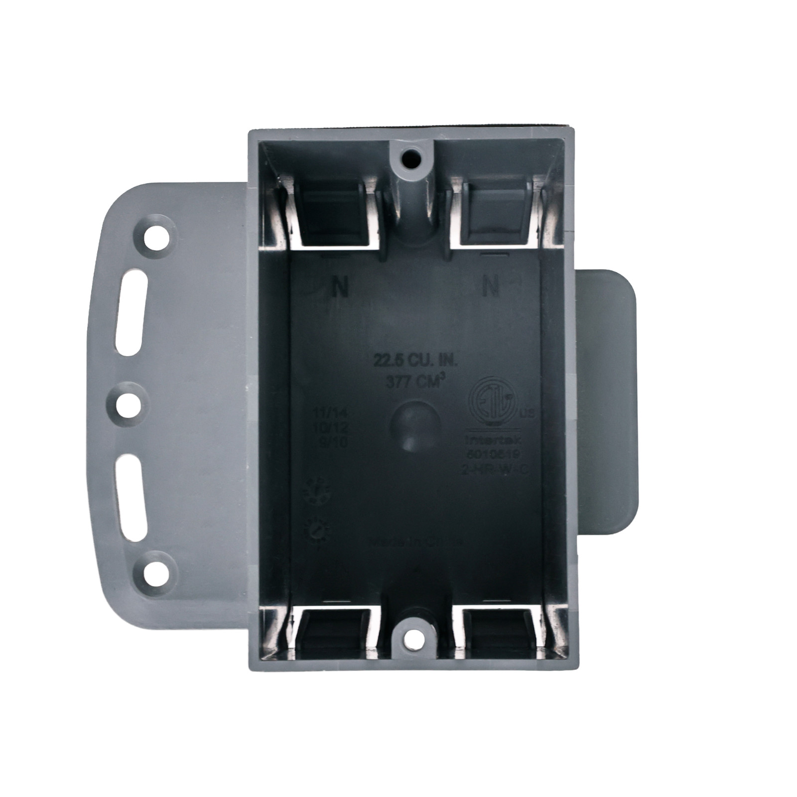1-Gang New Work Electrical Box 22.5 Cu In Steel Stud Bracket
