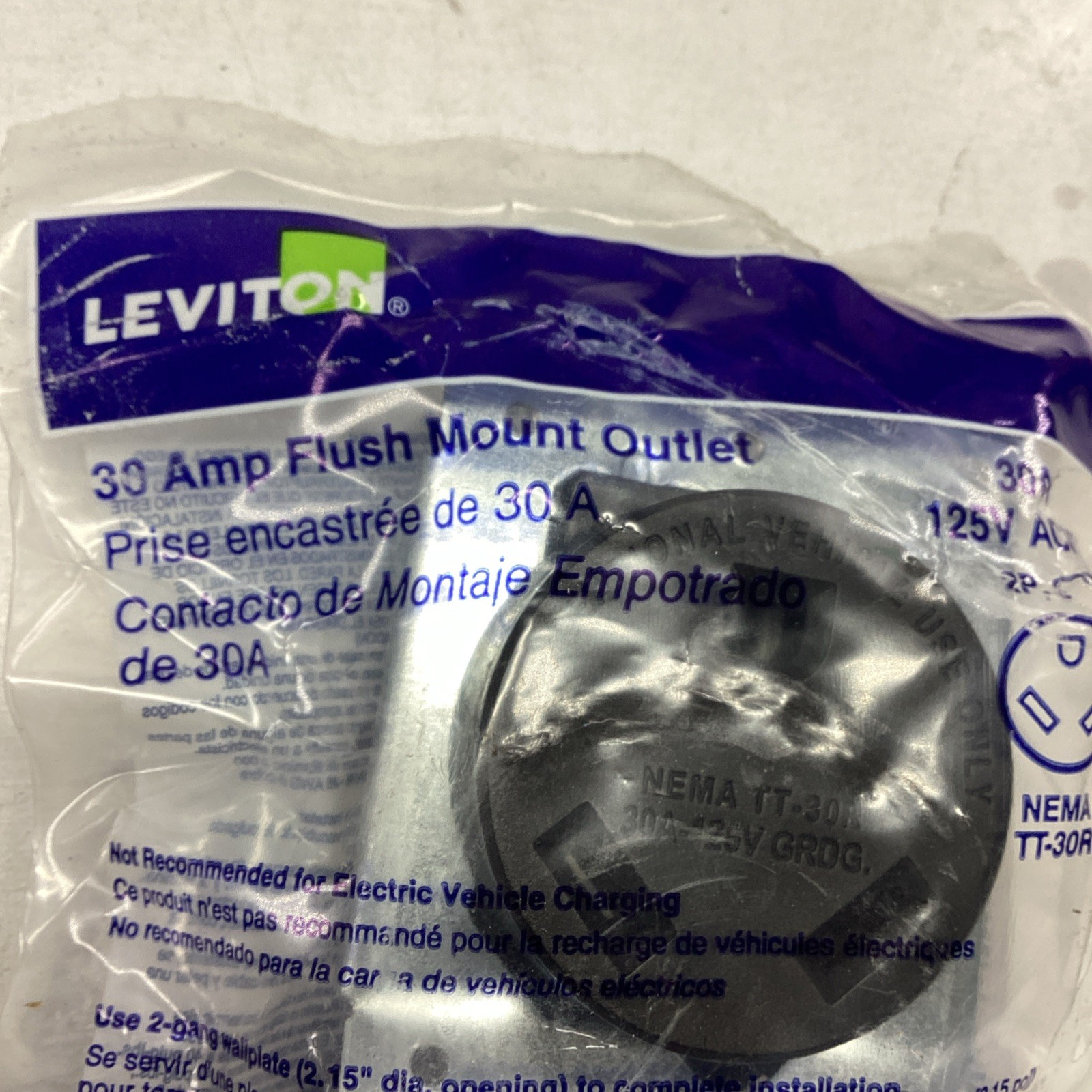 10x Leviton TT-30R 30 Amps 125 Volt Black Outlet