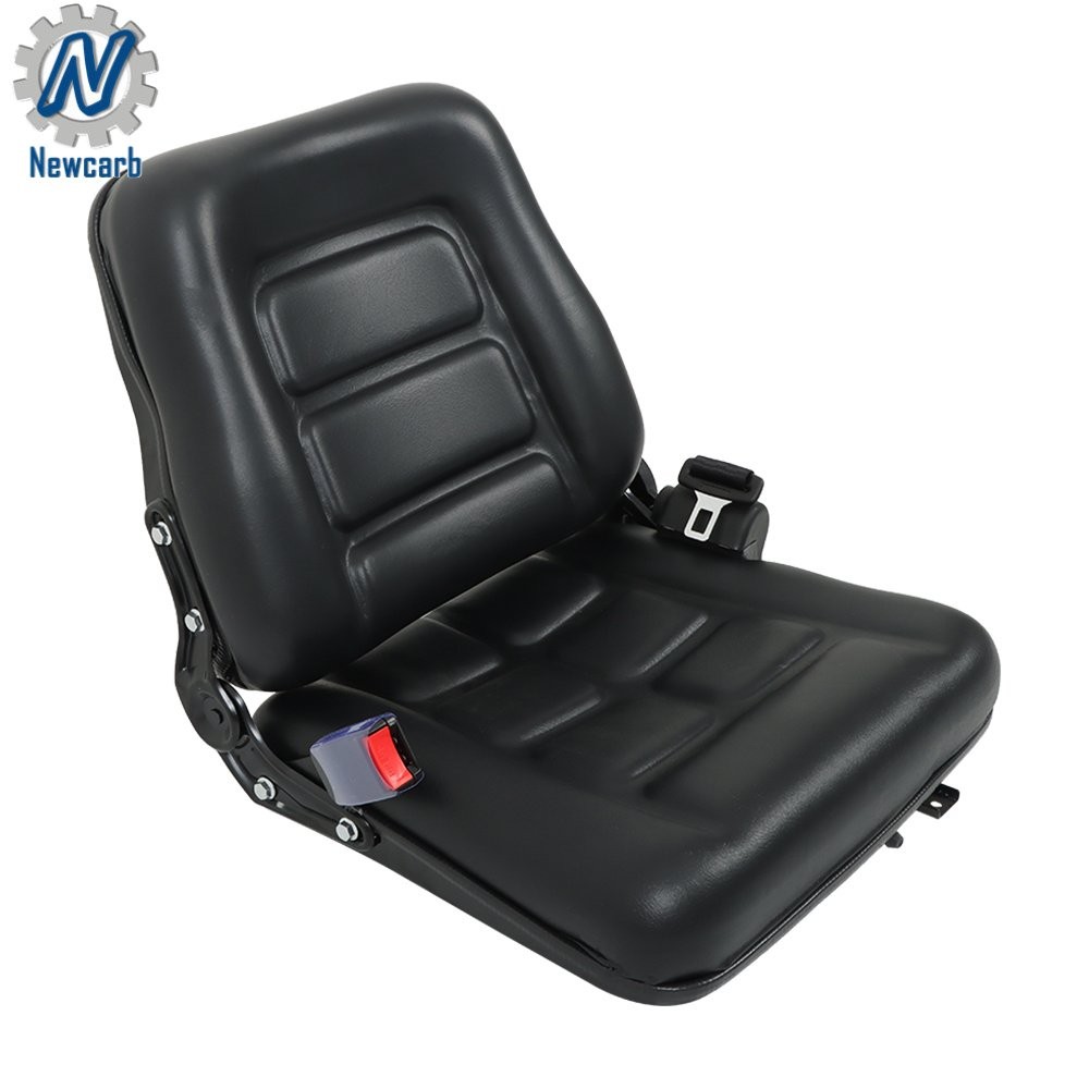 Forklift Seat Fold Down Tractor Seat Universal Adjustable Back & Seatbelt Switch