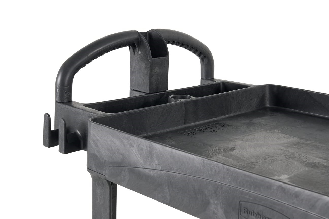 Rubbermaid HeavyDuty Utility Cart 2Shelf 25.9wx45.2dx32.2h Black FG452088BLA
