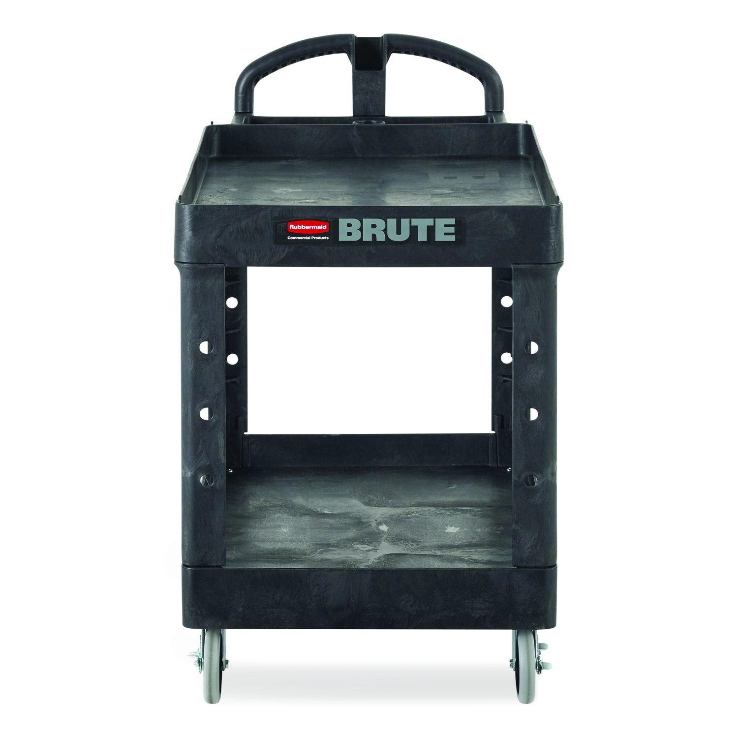 Rubbermaid HeavyDuty Utility Cart 2Shelf 25.9wx45.2dx32.2h Black FG452088BLA