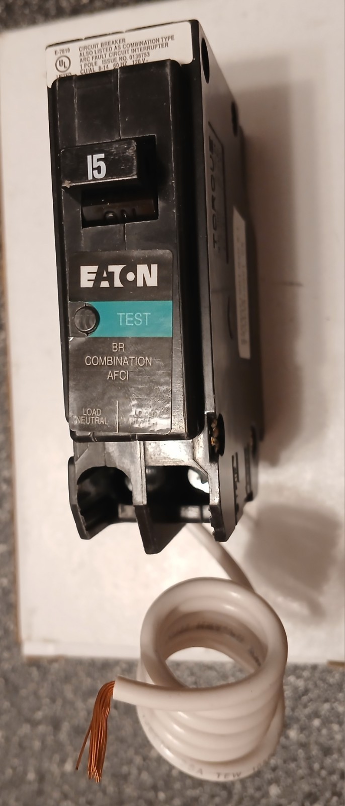 Eaton Combination AFCI Circuit Breaker BRN115AF. 15A . NEW. Free shipping