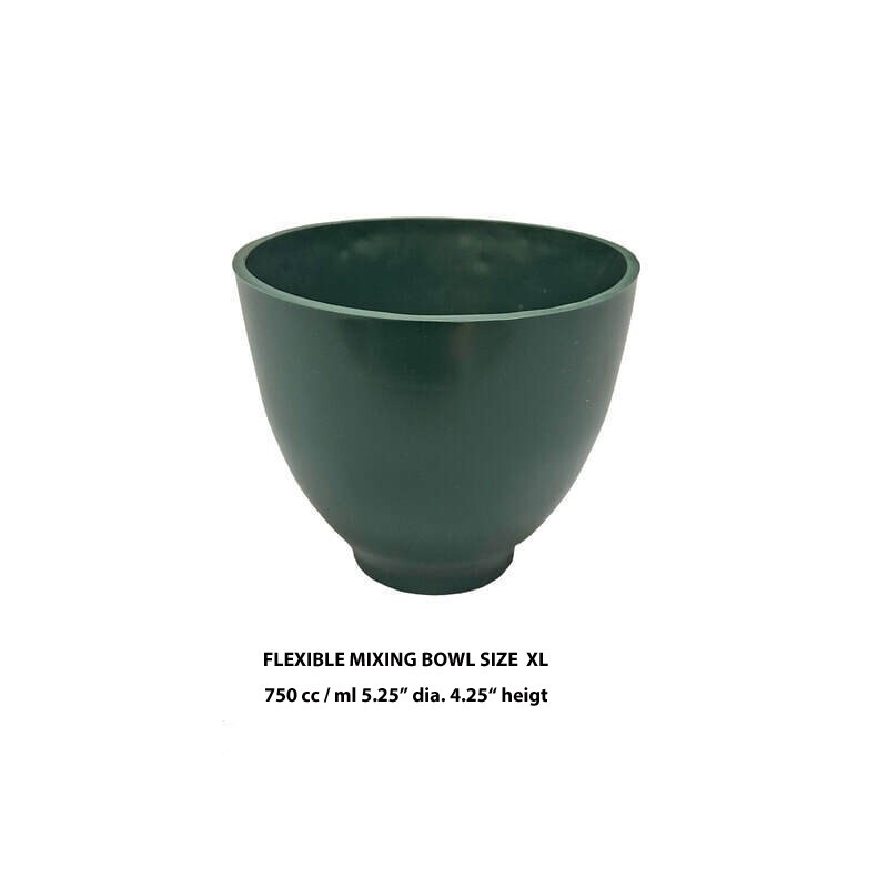 Dental Lab 4-piece Green Flexible Mixing Bowls Size Small Medium Large X-Large