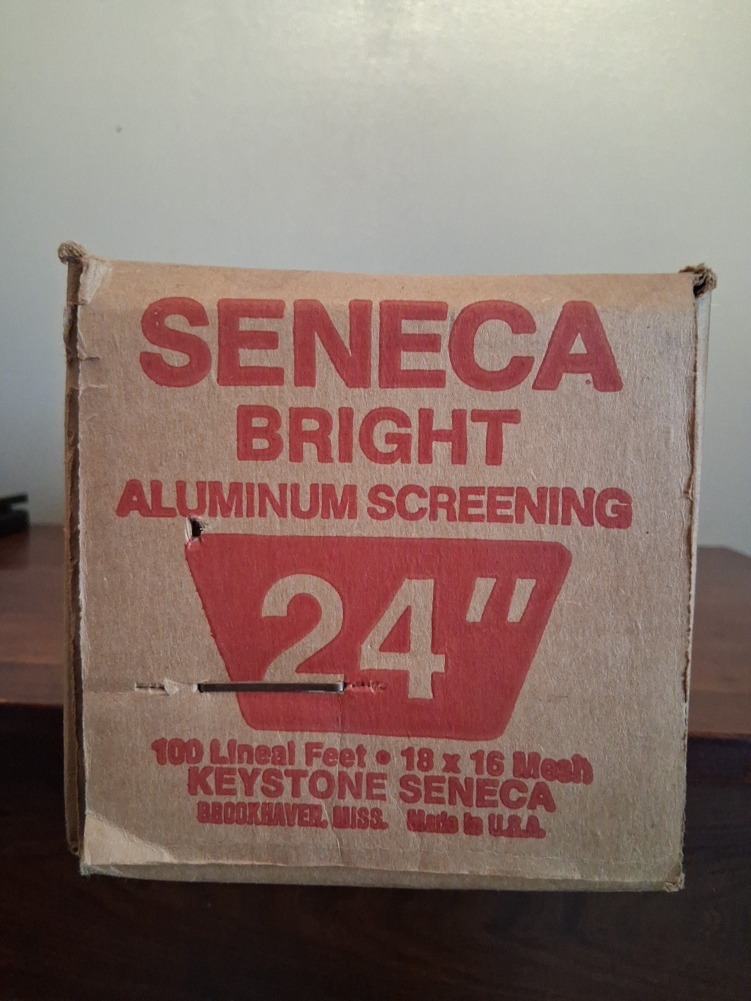 Keystone Seneca Bright aluminum screening-24”x100 lineal feet-18×16 mesh ct NOS