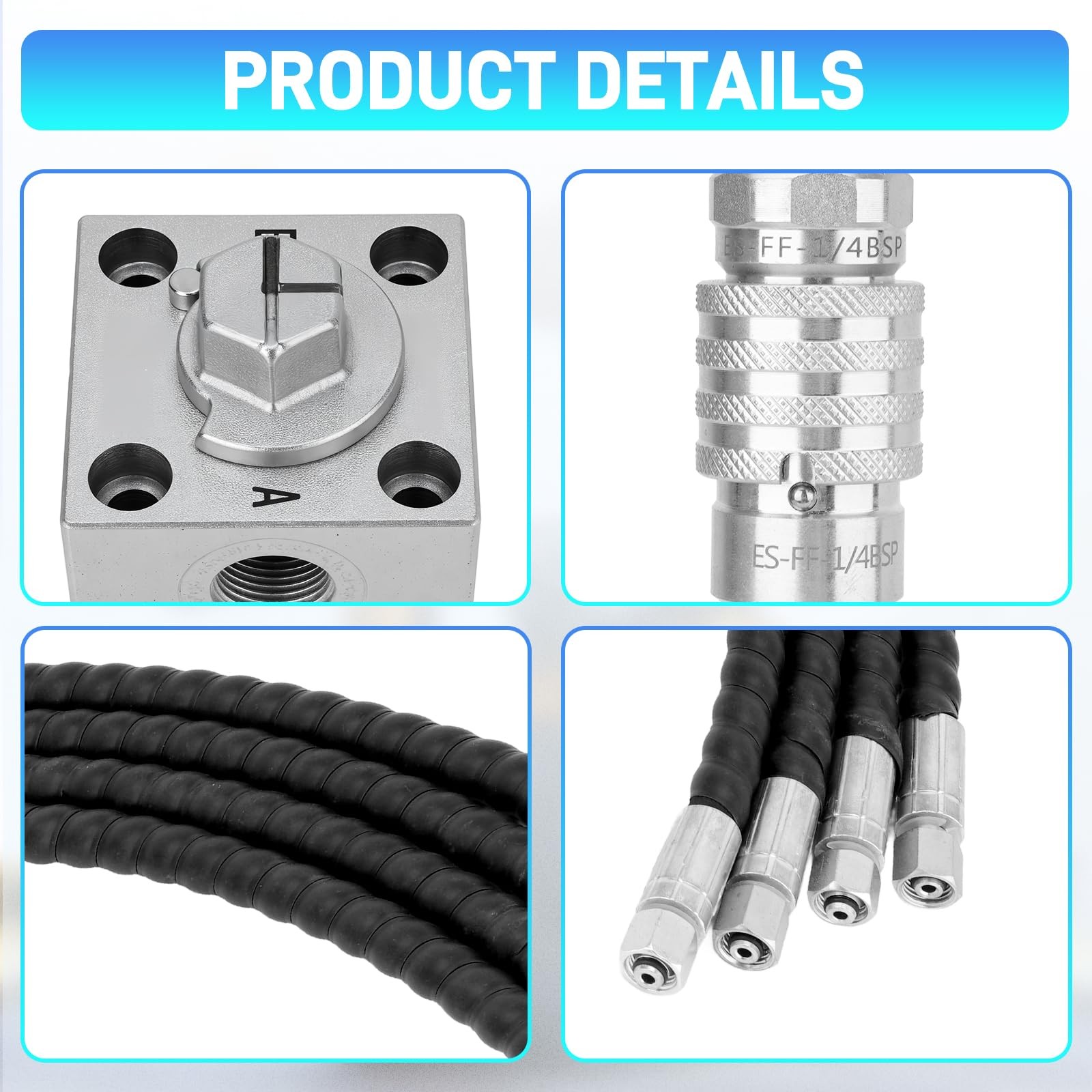 2Pcs 3 Way Hydraulic Diverter Valves For 1-2 Ton Mini Excavator w/Quick Connects