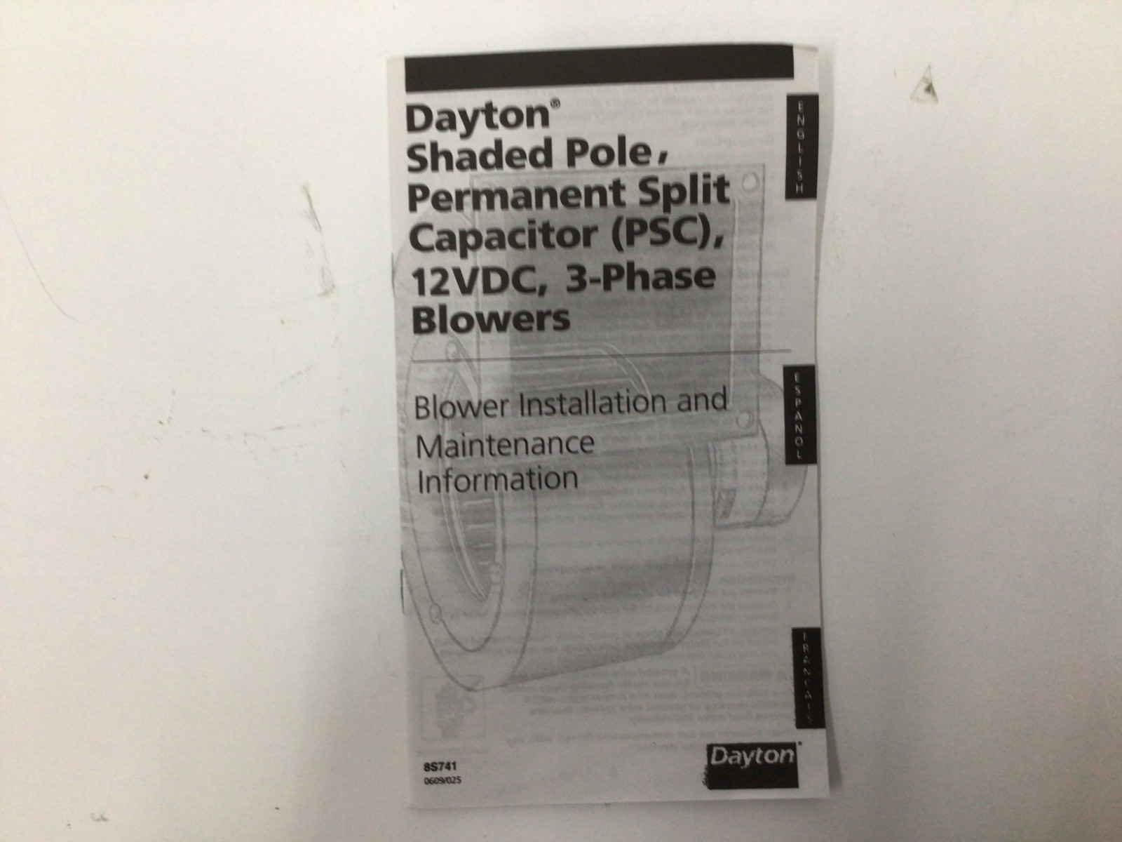 DAYTON 1TDR1 Blower with Motor 230V, 5-1/8″ Wheel, 1650 RPM, 168 CFM