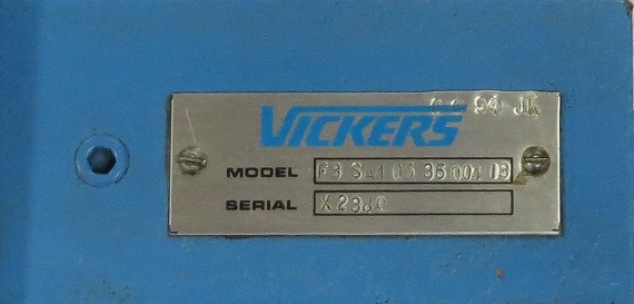 VICKERS Tracer Valve M/N: F3 SA406 35004 13 S/N: X2380