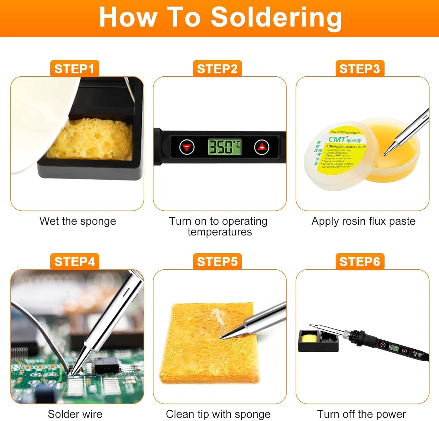 Kit de soldador de 80 W con pantalla LCD y temperatura ajustable de 180-520 °C.