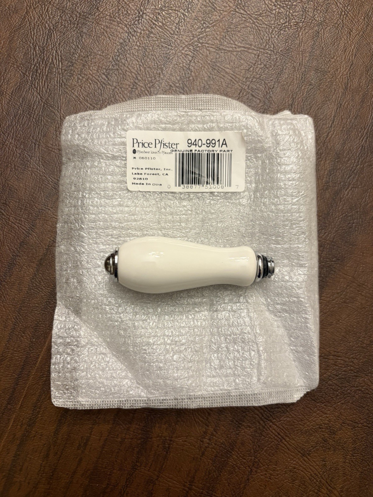 Price Pfister 940-991A Porcelain Chrome Lever Handle Genuine Factory Part Faucet