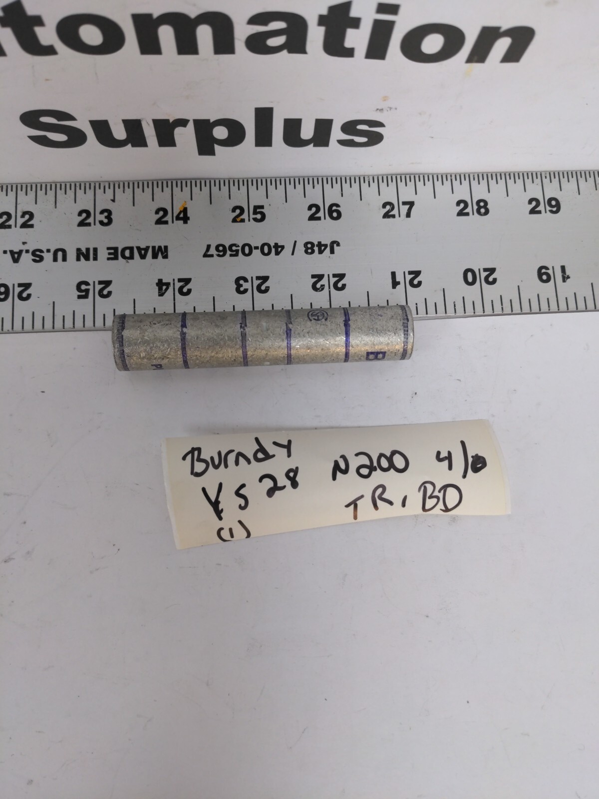 BURNDY YS28 N200 4/0 STR PURPLE DIE 15 Compression Hylink