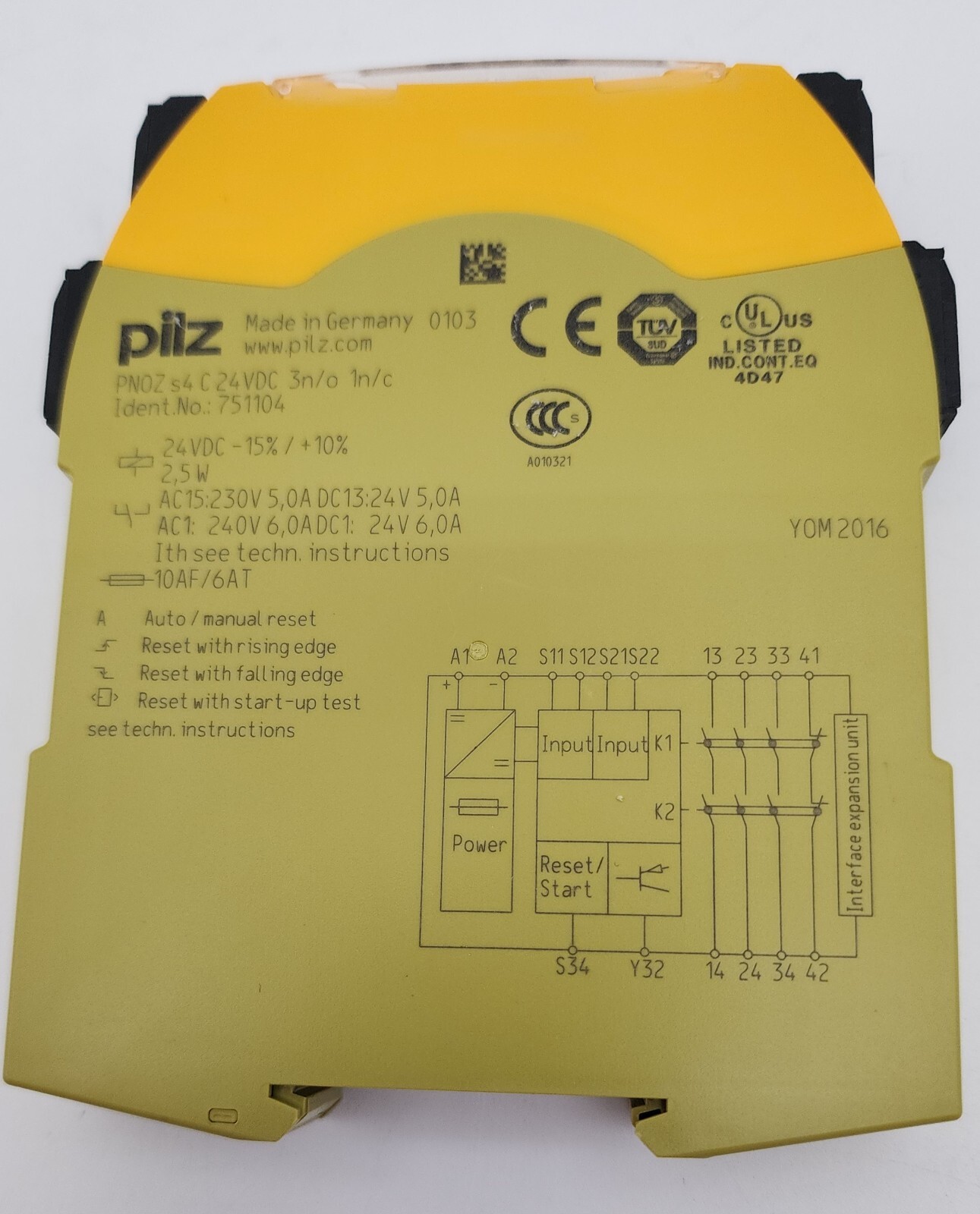 PILZ 751104 PNOZ S4 C Safety Relay 24 Vdc 3N/O 1N/C *NDA AVAILABLE*