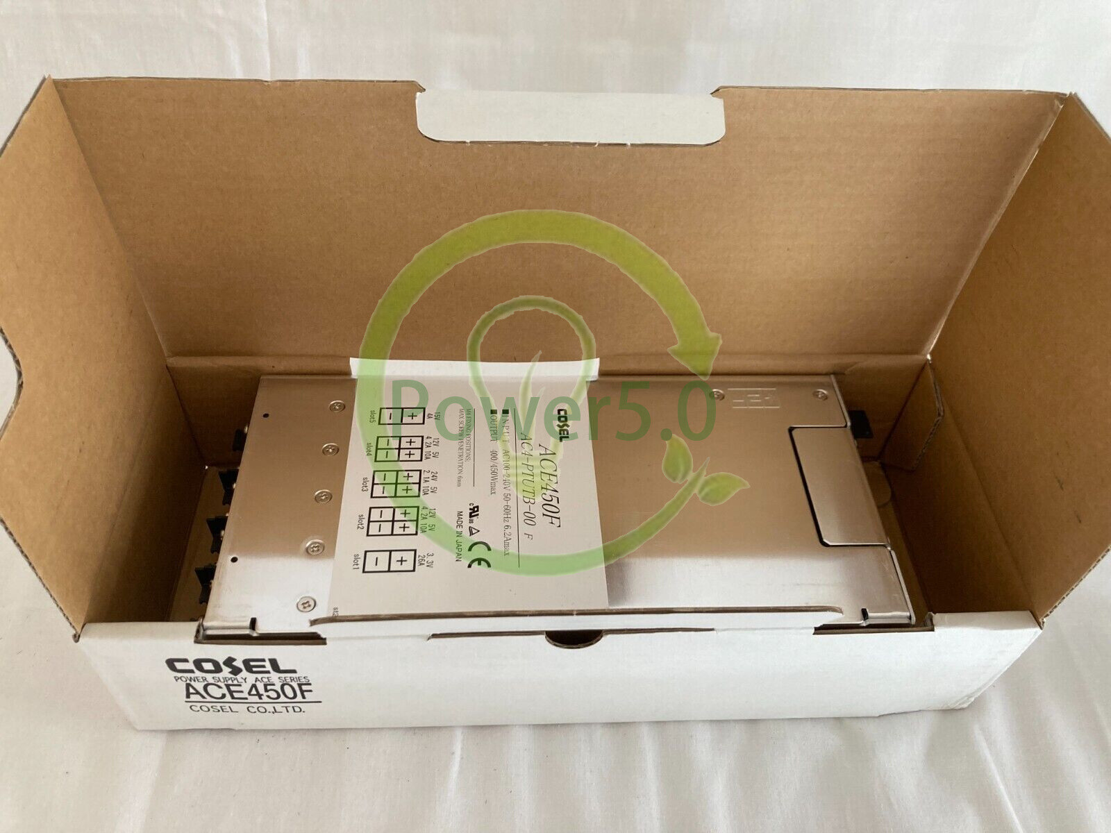 NEW – Cosel ACE450F Power Supply, AC100 – 240V 50-60HZ 6.2A MAX 1PC