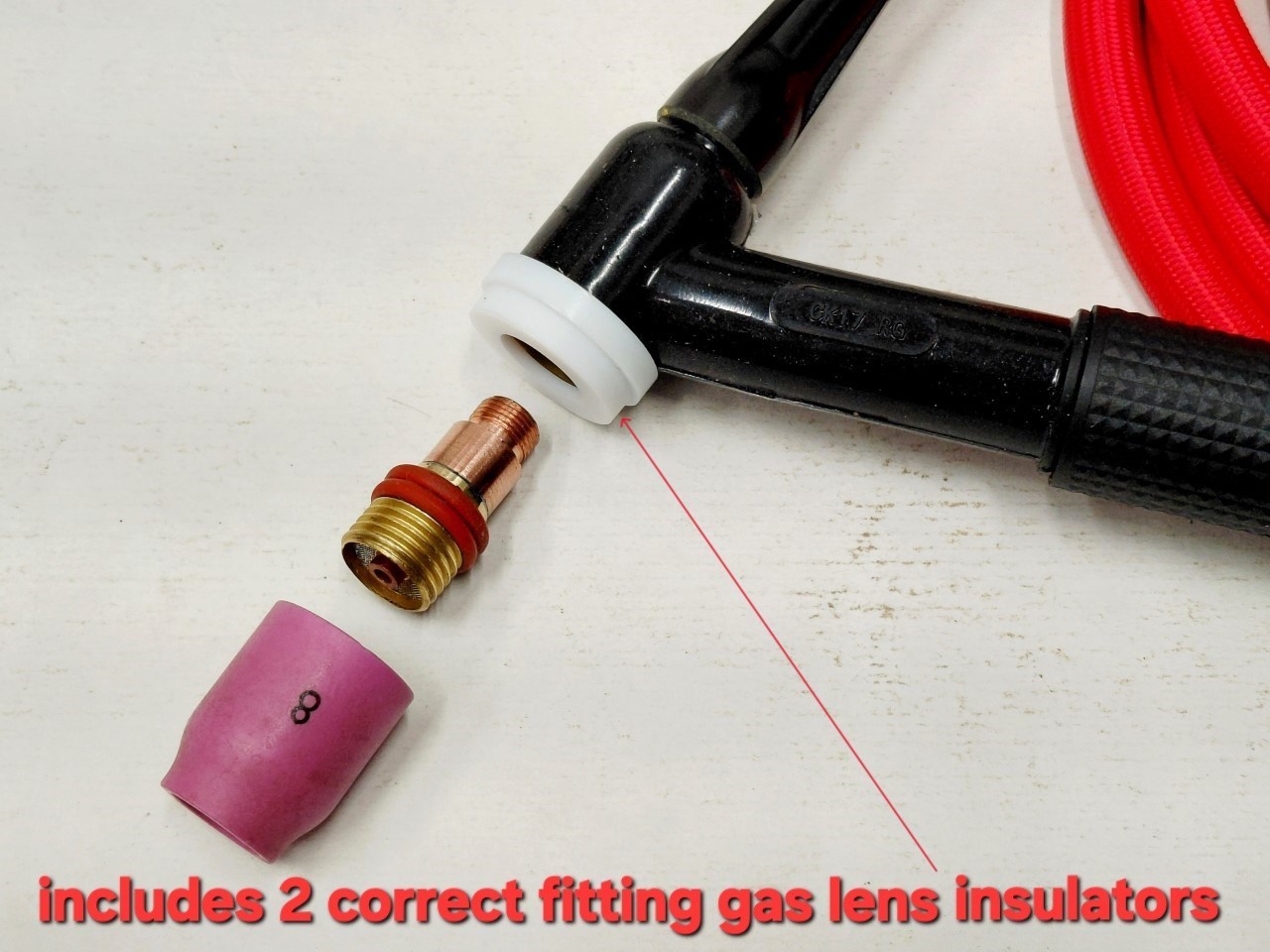 CK17 Tig Torch CK17-12-RSF RG + Dinse 35 Plug & More for Primeweld Everlast AHP