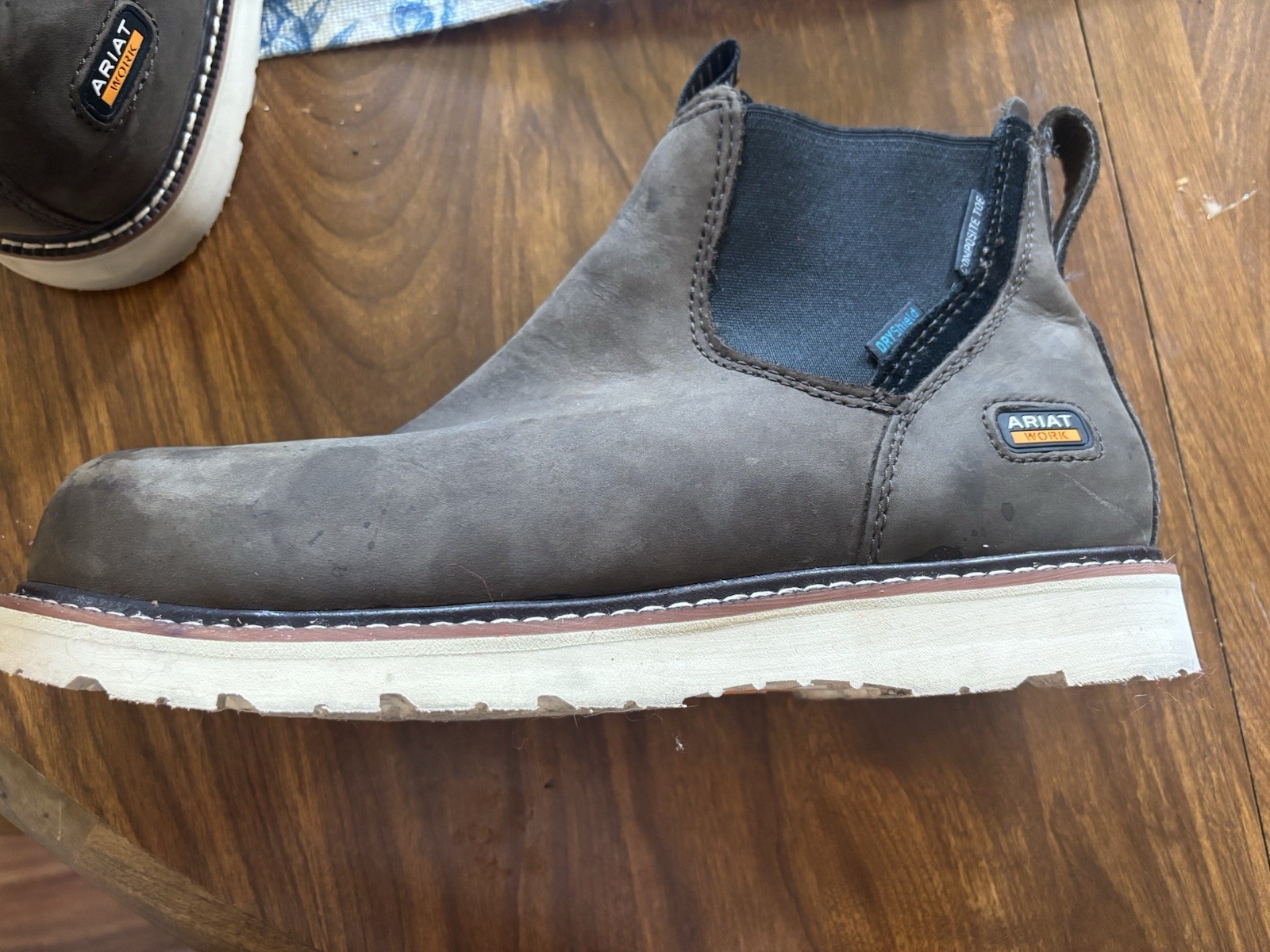 Ariat Work Chelsea Slip-On Boots Brown/Gray Composite Toe DRYShield