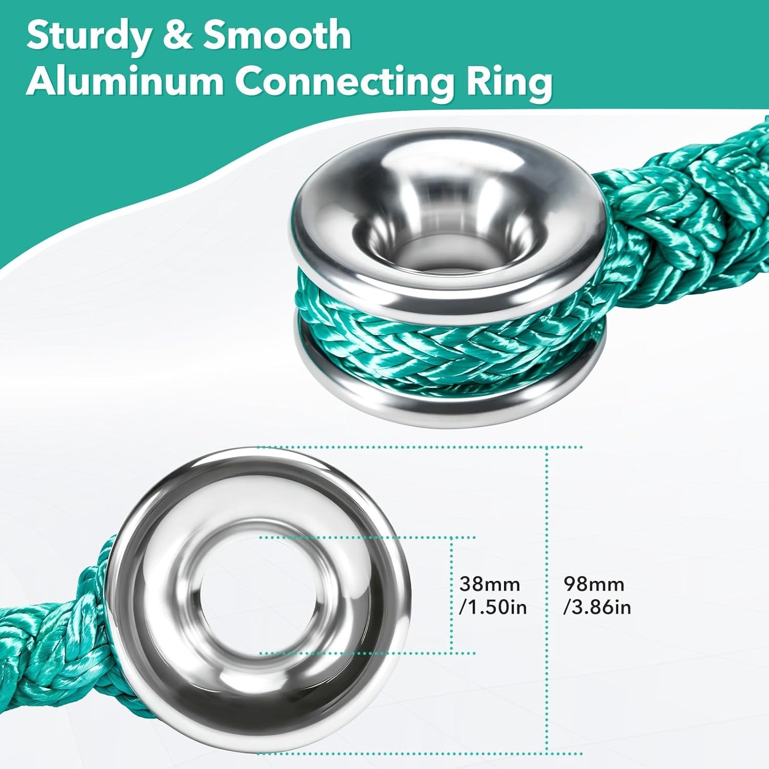 Rigging Ring Sling Rope, Arborist Rope 3/4″×6′ w/ 14600 lbs 7-Pocket Adjustment