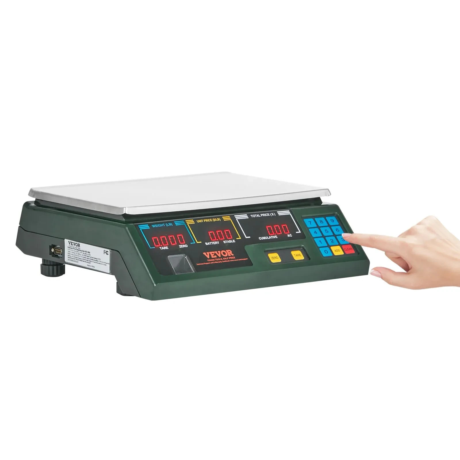 VEVOR 66lb Digital Price Computing Scale LED Deli Food Produce Retail Scale