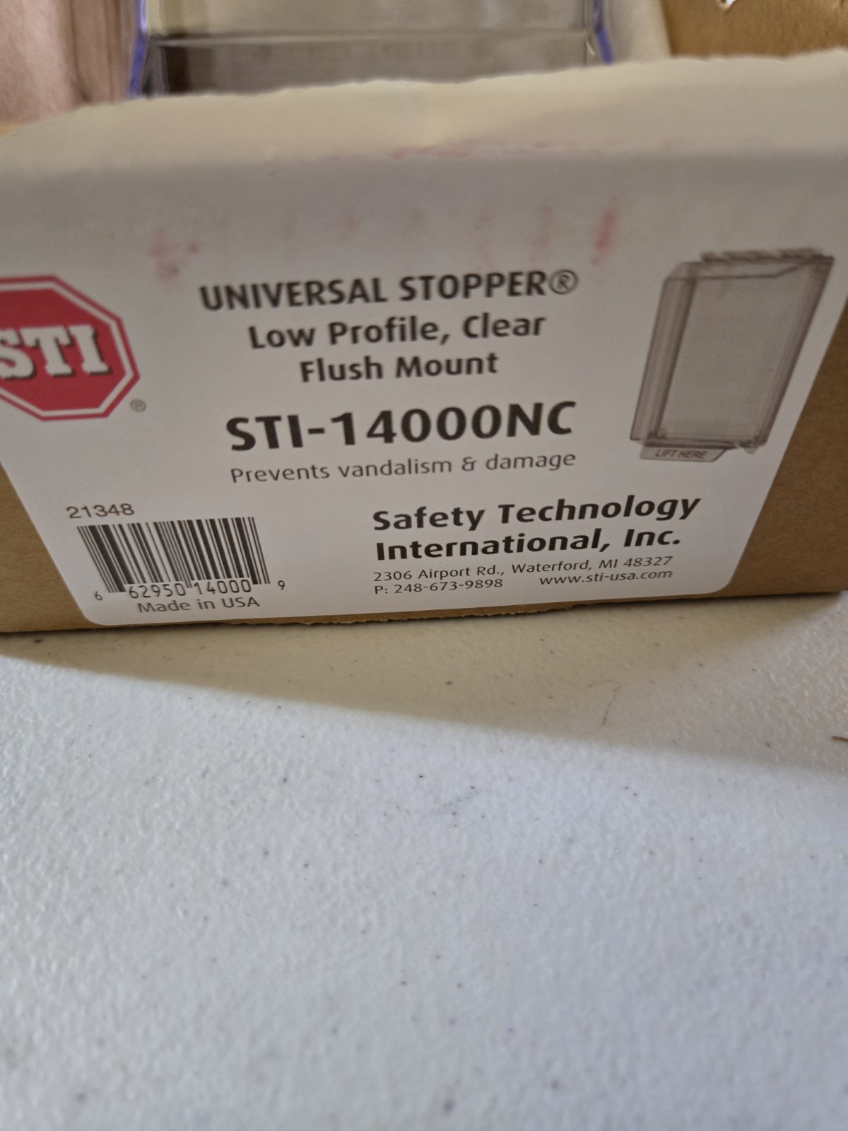STI 14000NC UNIVERSAL STOPPER Low Profile, Clear Flush Mount