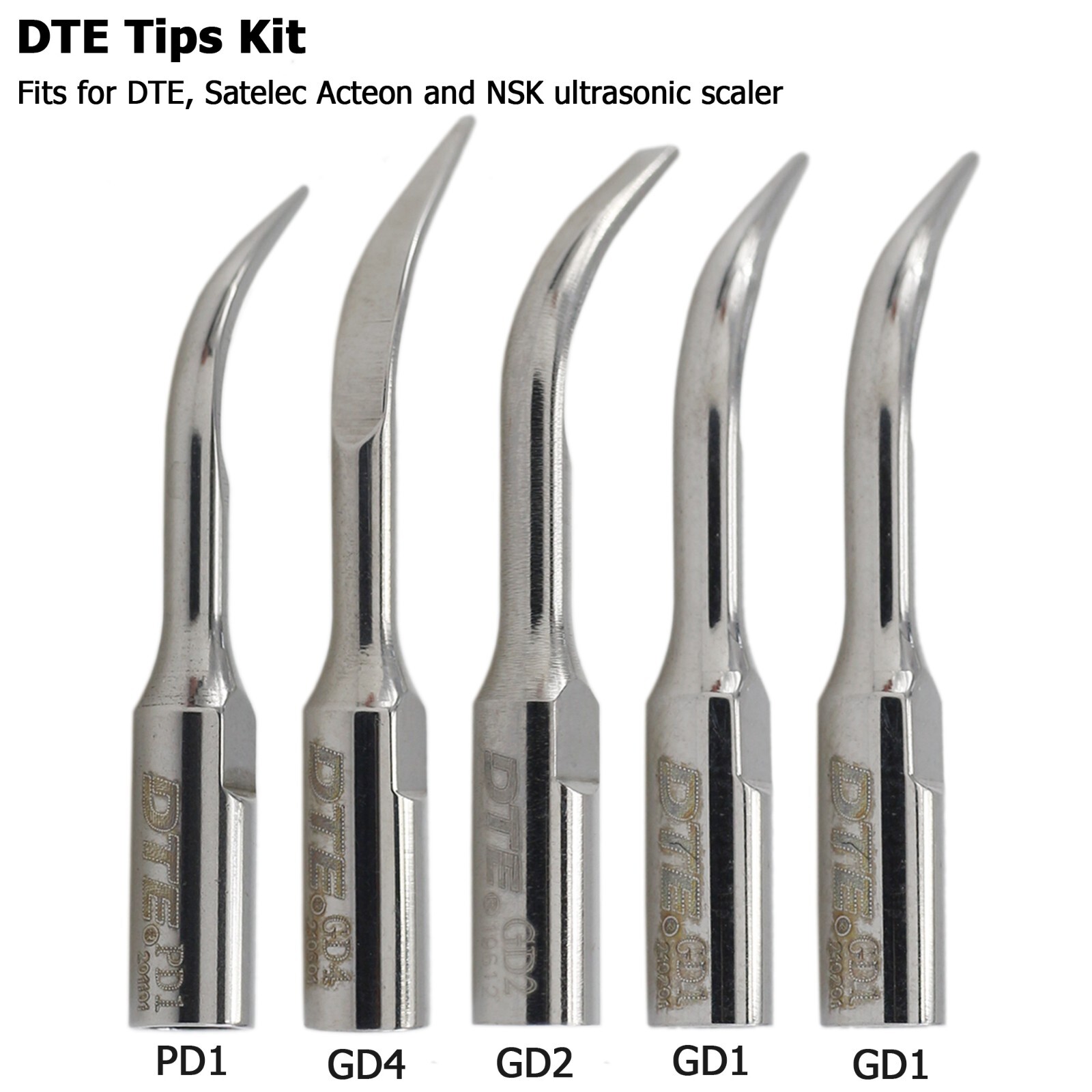 Woodpecker DTE HD-7L Handpiece Dental Ultrasonic Piezo Scaler Tips GD1 GD4 PD1