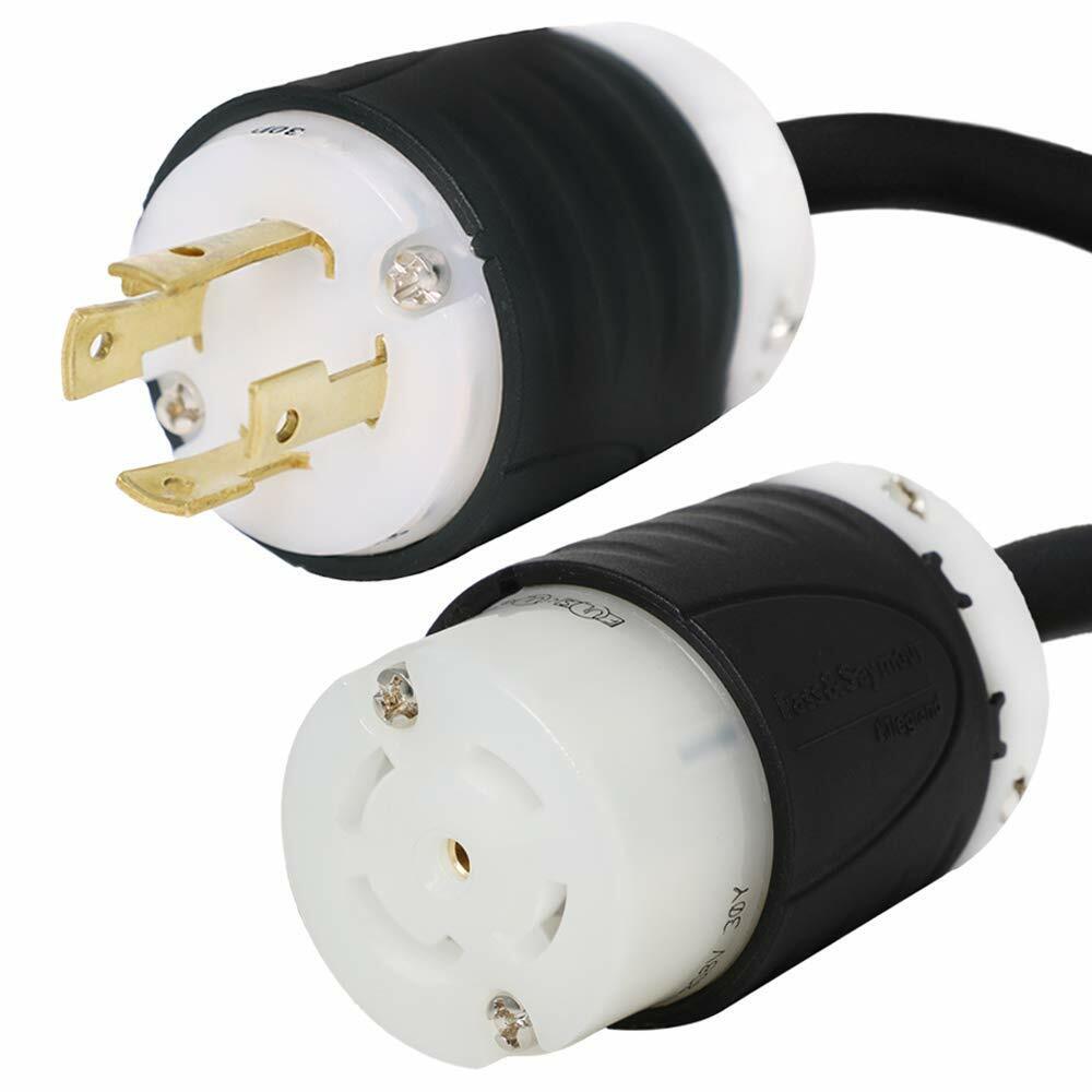 NEMA L15-30P to L21-30R Plug Adapter – 30A/208V, 10/4 SJOOW – Iron Box #IBX-7792