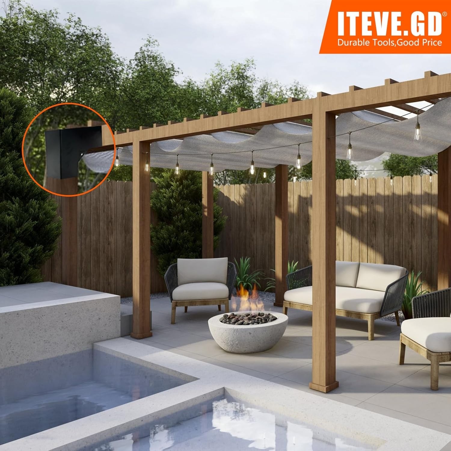 Pergola DIY Bracket Kits,2-Way L Shaped Corner Brackets for 4″ x 4″Actual:3.5…
