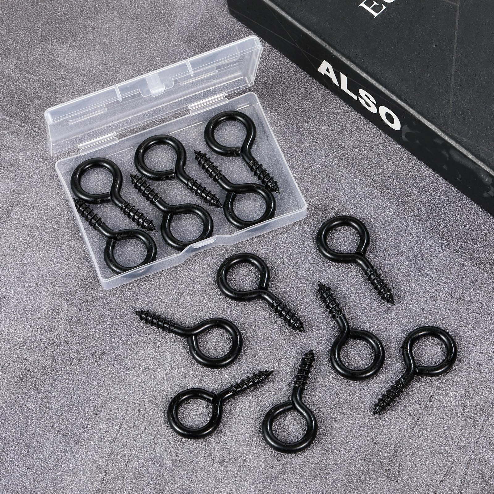 10 Pcs M6 Eye Screws, 2.2 inch Black Eye Hooks,Heavy Duty Screw Eye Bolt for …