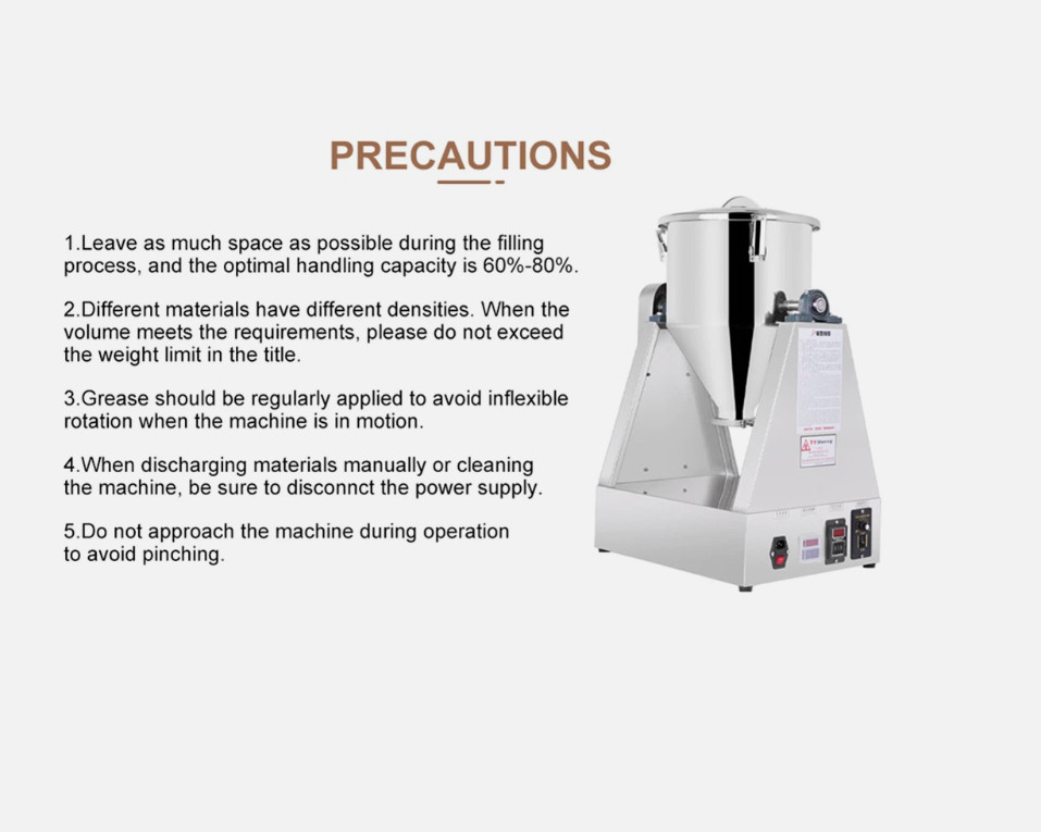 110V 10/20/40L Electric Powder Blender Dry Powder Mixer Automatic Flour Mixer