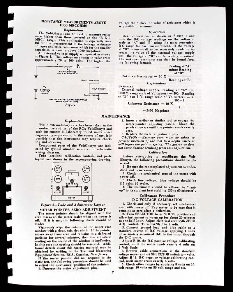 RCA VOLTOHMYST 195-A 195A Operating Manual