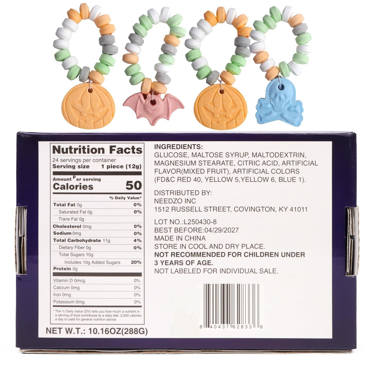 Halloween Candy Bracelets, Trick or Treat Pass Out Candies, 24 Count | Individua