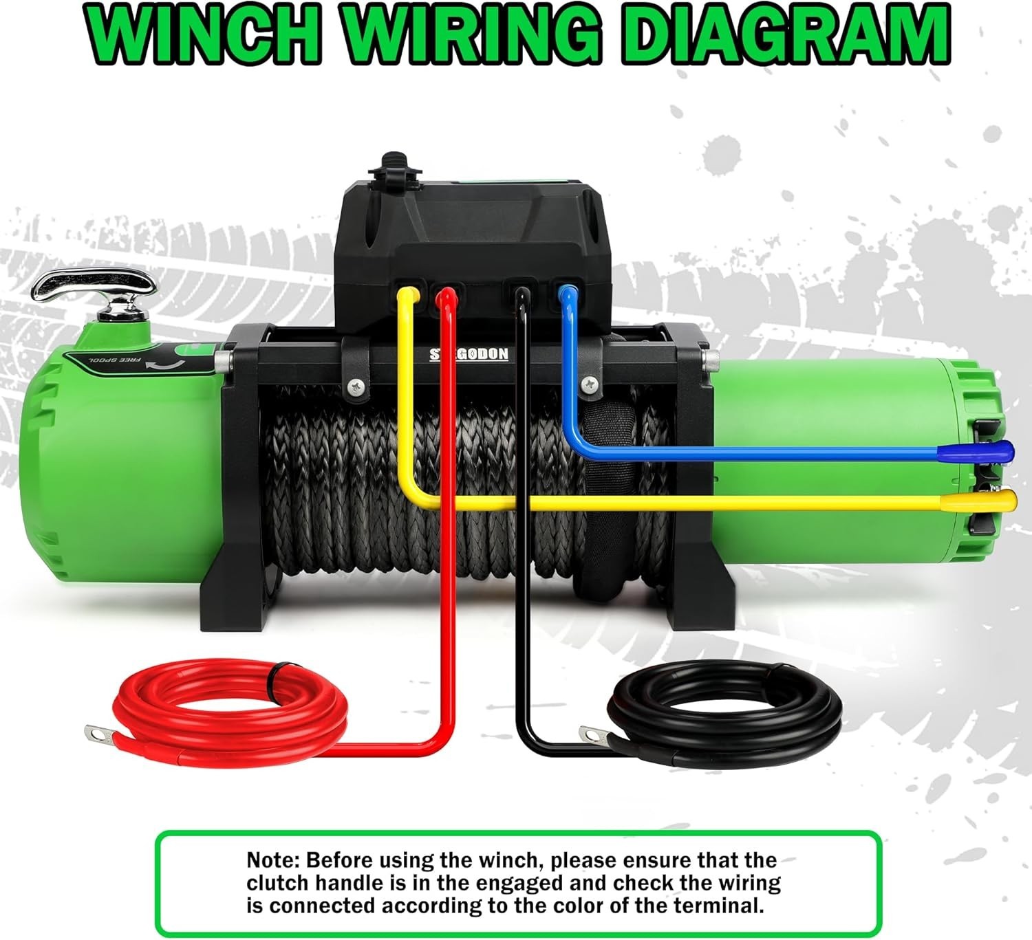 Winch 9500lb Electric Winch 12V Winch with Synthetic Rope Car Trailer Winch w…