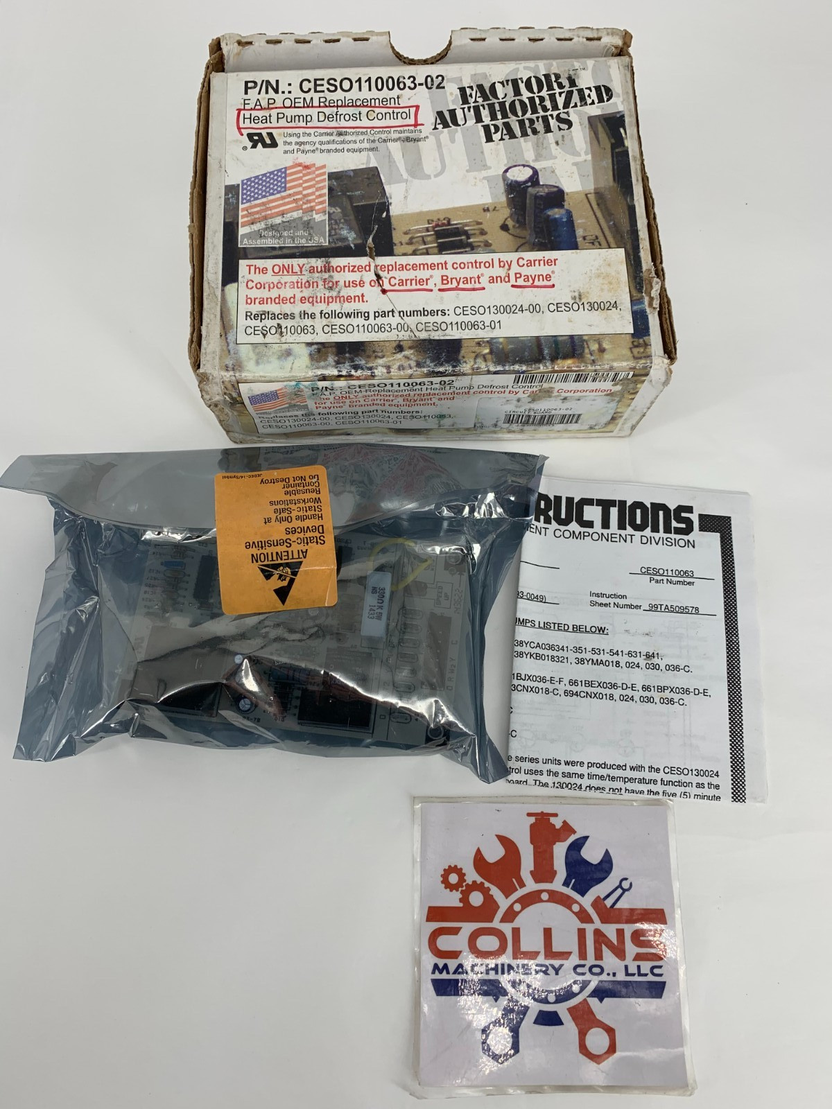 Carrier Bryant CESO110063-02 Heat Pump Defrost Control Board NOS