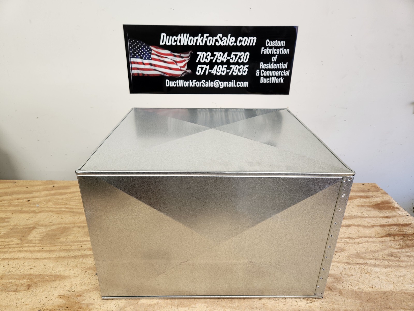 17.5″ x 21″x 16″ solid 22 gauge metal furnace stand return air box duct hvac