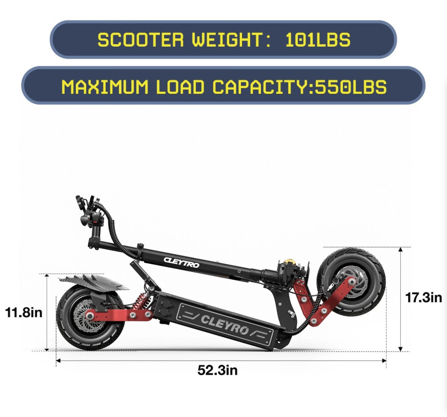 6000W Folding Dual Motor 60V 33A Adult Electric Scooter 11″ Road Tire E-Scooter