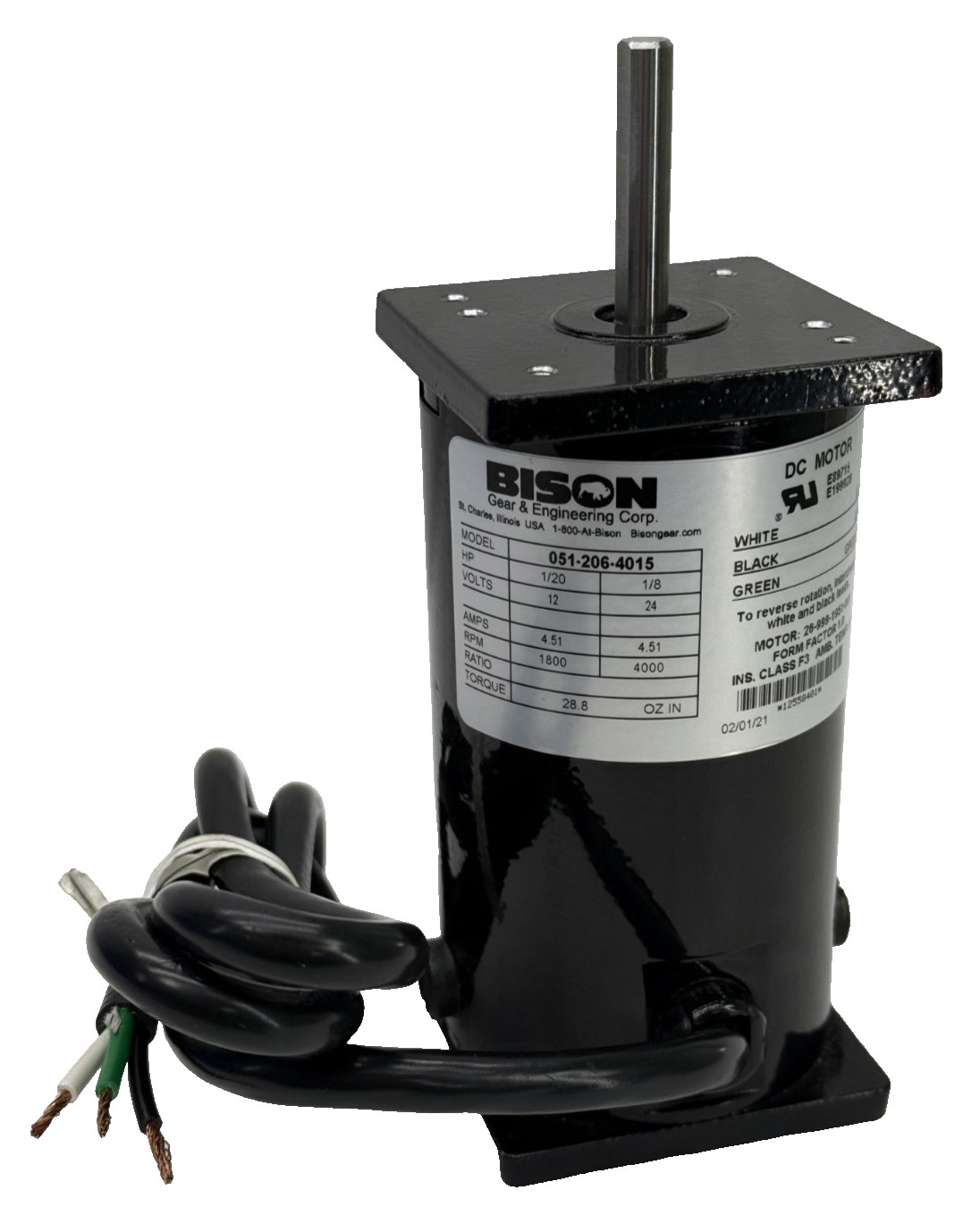 BISON Gear & Engineering Corp. 051-206-5015 DC Motor
