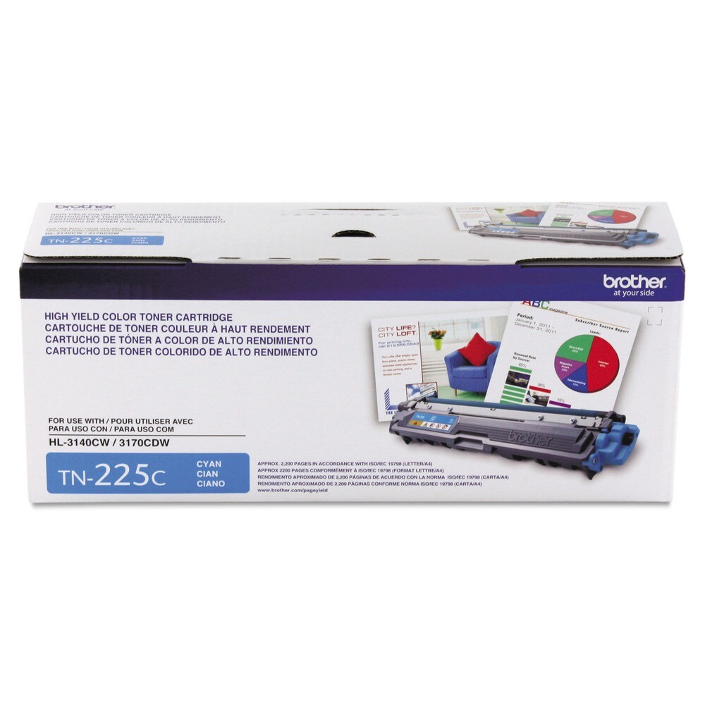 Brother TN225C 2200 Page-Yield TN225C High-Yield Toner – Cyan New