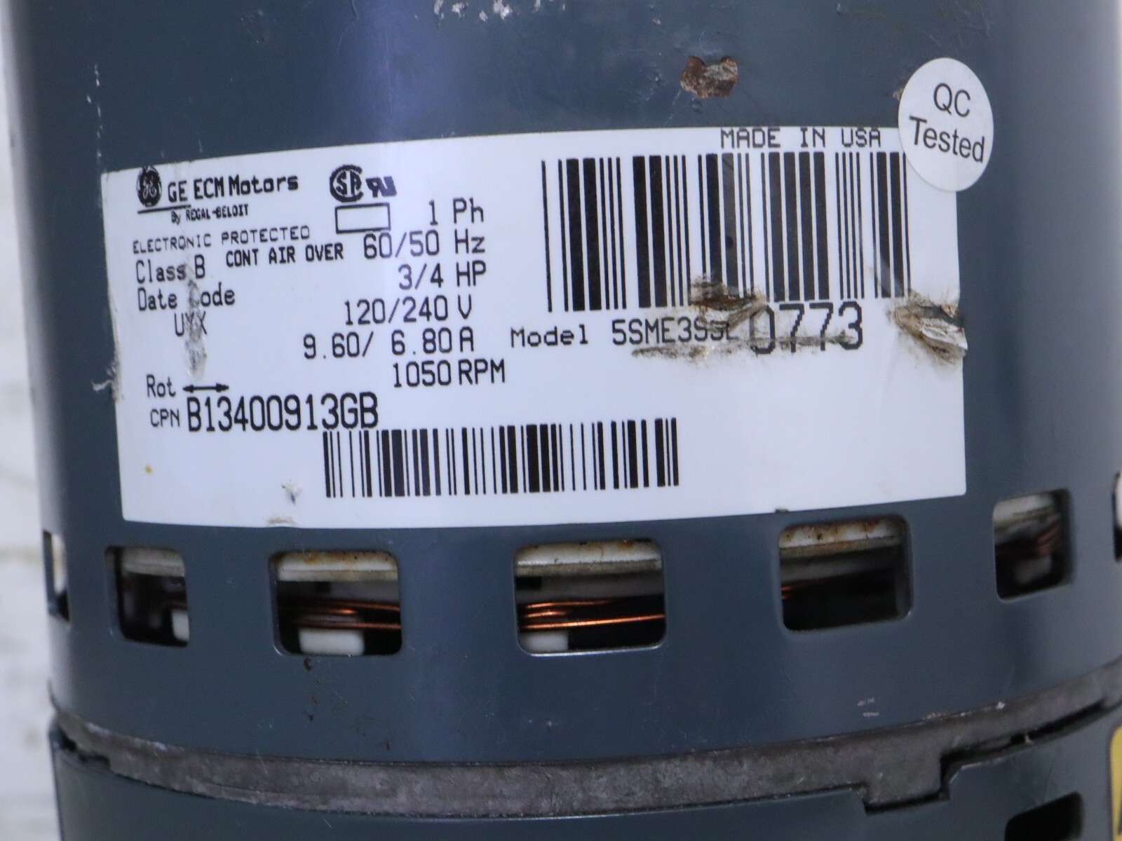 GE ECM Programmable Motor 5SME39SL0773 3/4HP 120/240V ECM 2.3 B13400913GB