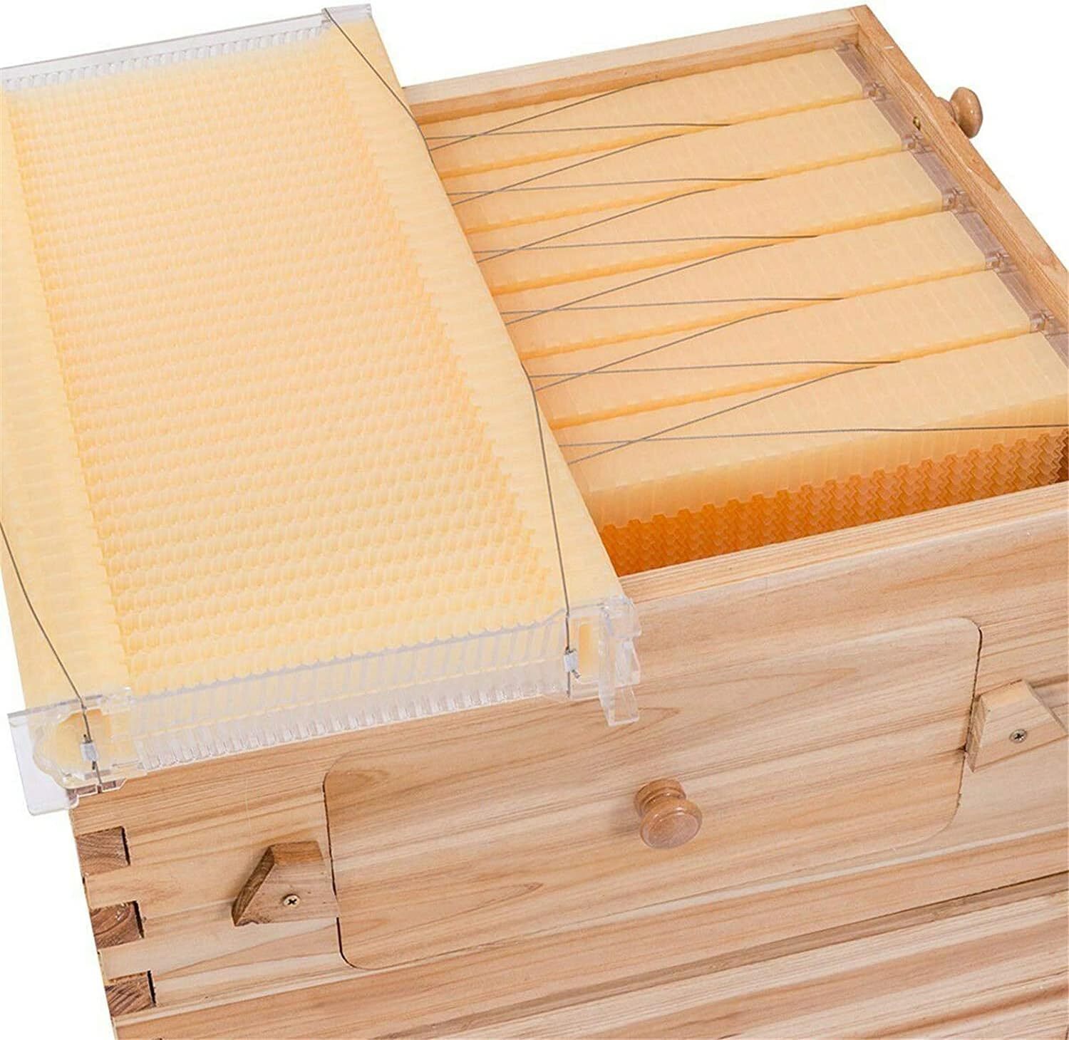 Complete Bee Hives Starter Kit 7 Auto Flow Frames + Beekeeping Supplies Bee Box