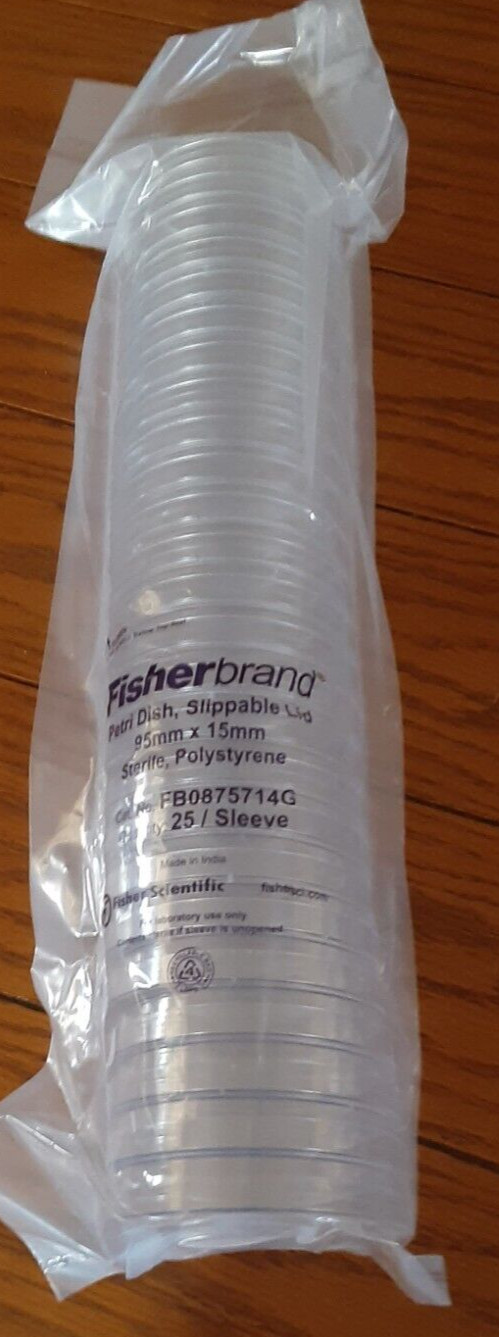 Fisherbrand Round 95 mm/15 mm Petri Dish w/Clear Lid (Sleeveof 25) FB0875714G