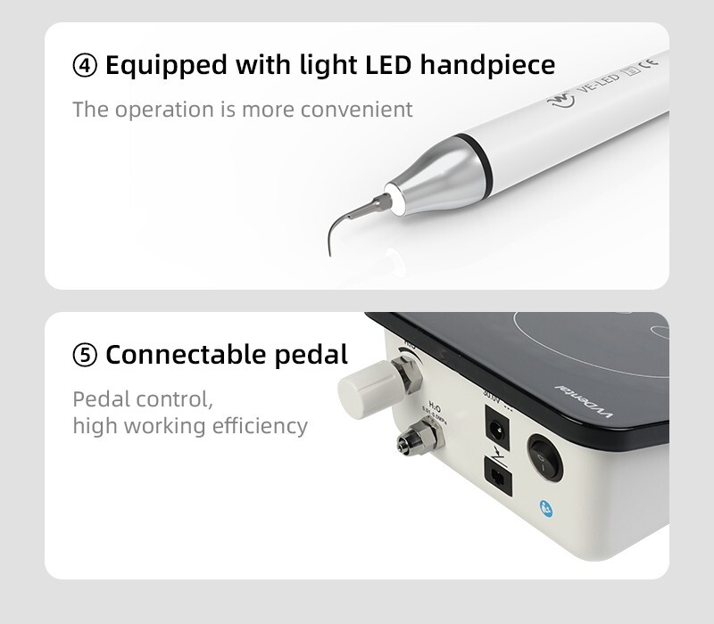 Ultrasonic Dental Piezo Scaler Handpiece 5 Tips Fits EMS Cavitron Woodpecker FDA