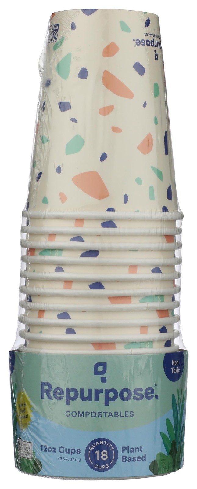 REPURPOSE 12oz Hot Cup 18 Count 12 Ounces, Light Brown