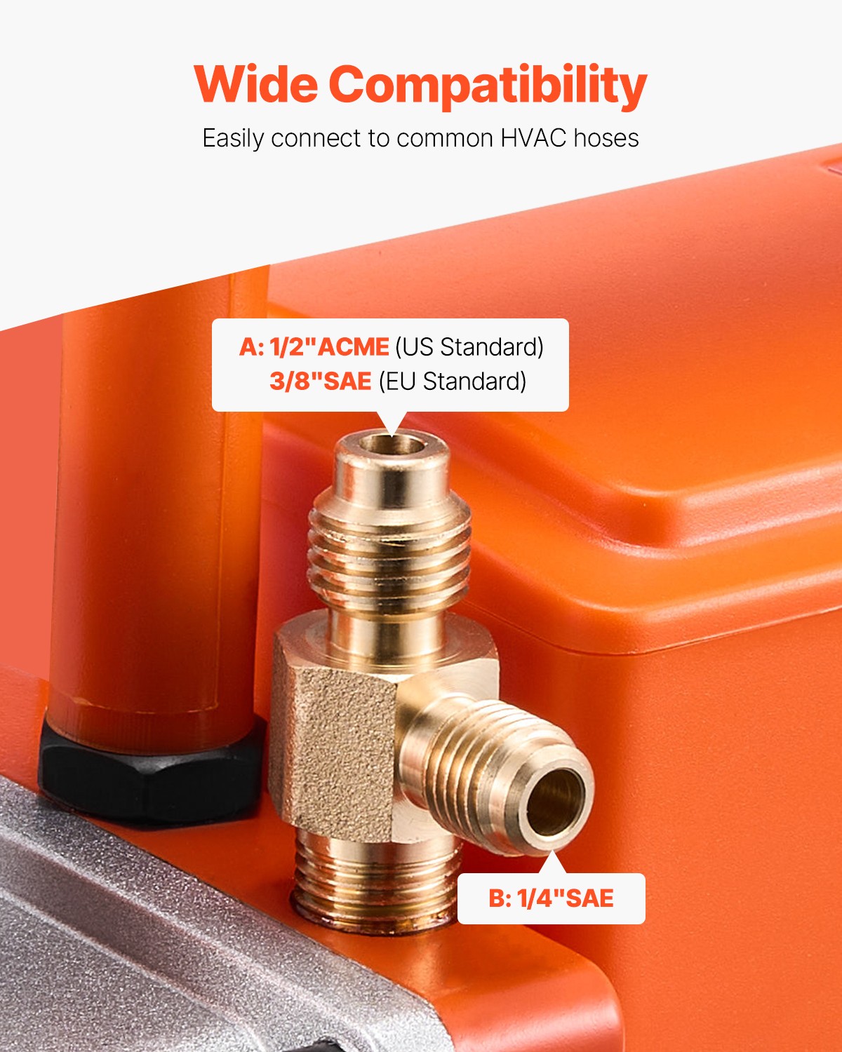 Vacuum Pump 3.5 CFM HVAC Single Stage Rotary Vane Vacuum Pump Oil Included
