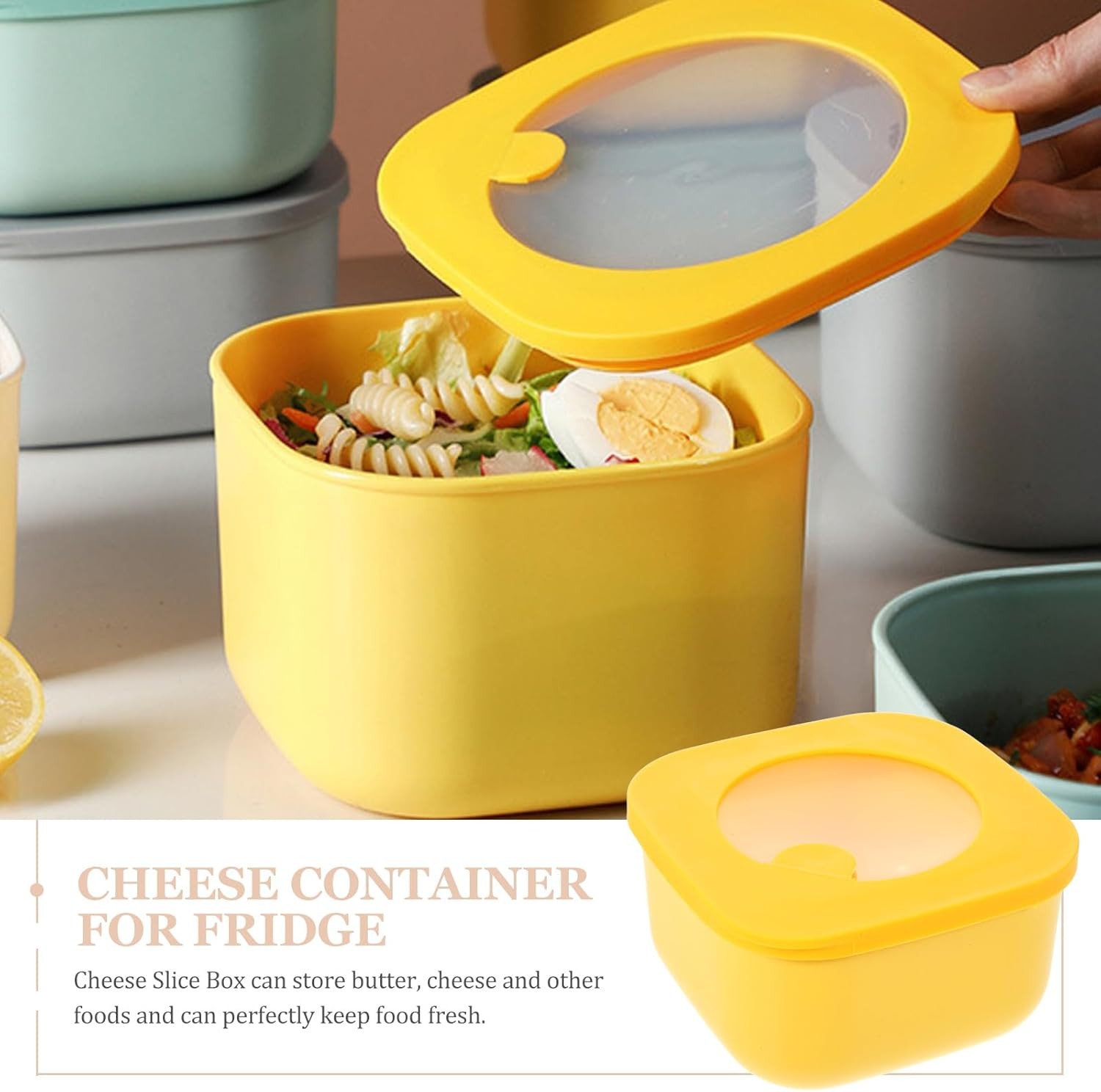 Cheese Slice Storage Container 4.72X2.67In Butter Holder with Lid for