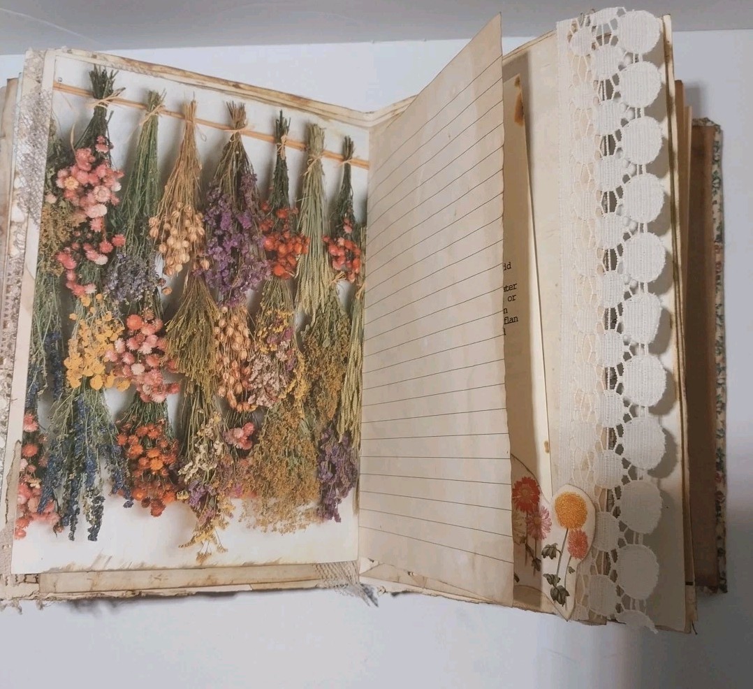 Junk Journal Antique Vtg. Ephemera Handmade Book Lg 9.5″x6.5″ Mother’s Day Gift