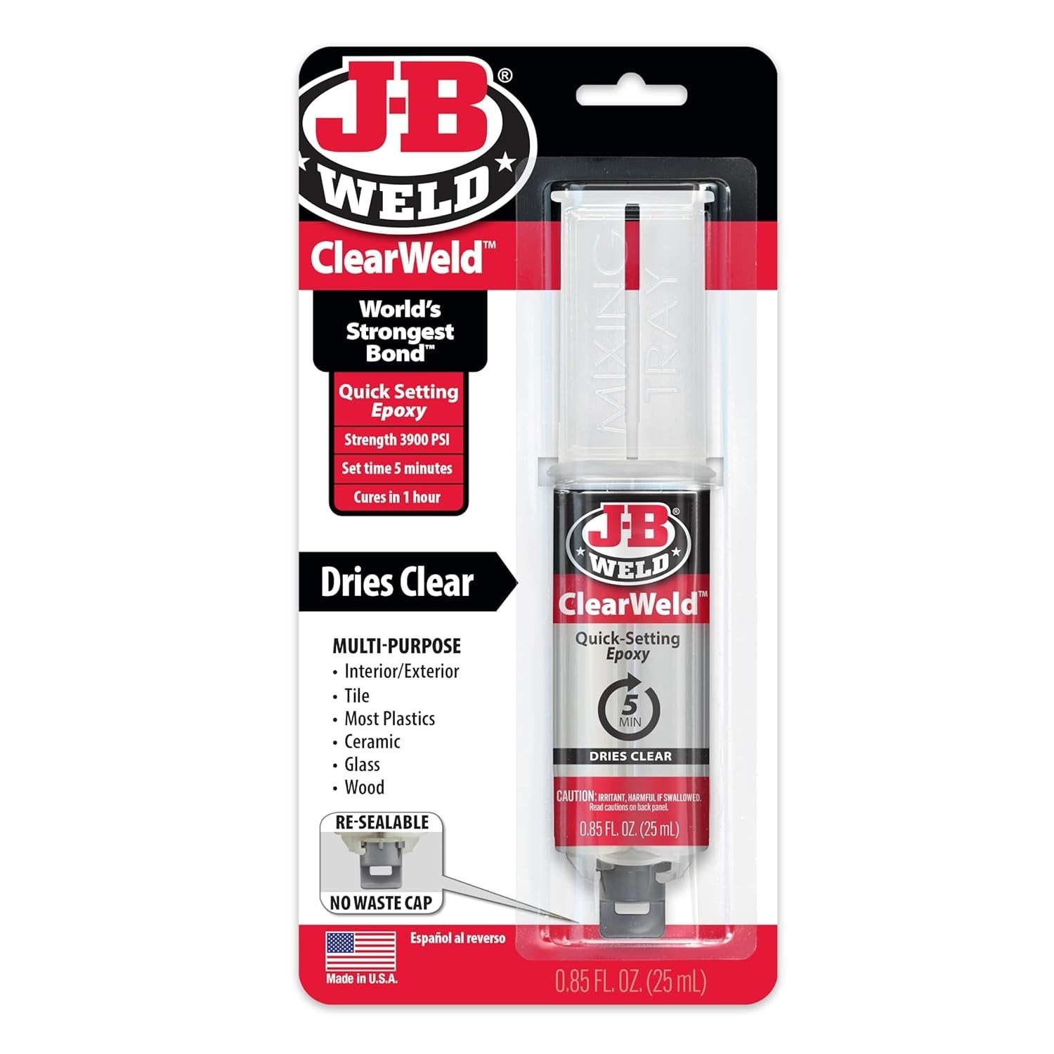 JB Weld Plastic Weld Quick Setting Epoxy Syringe Bonder Repair Glue Black